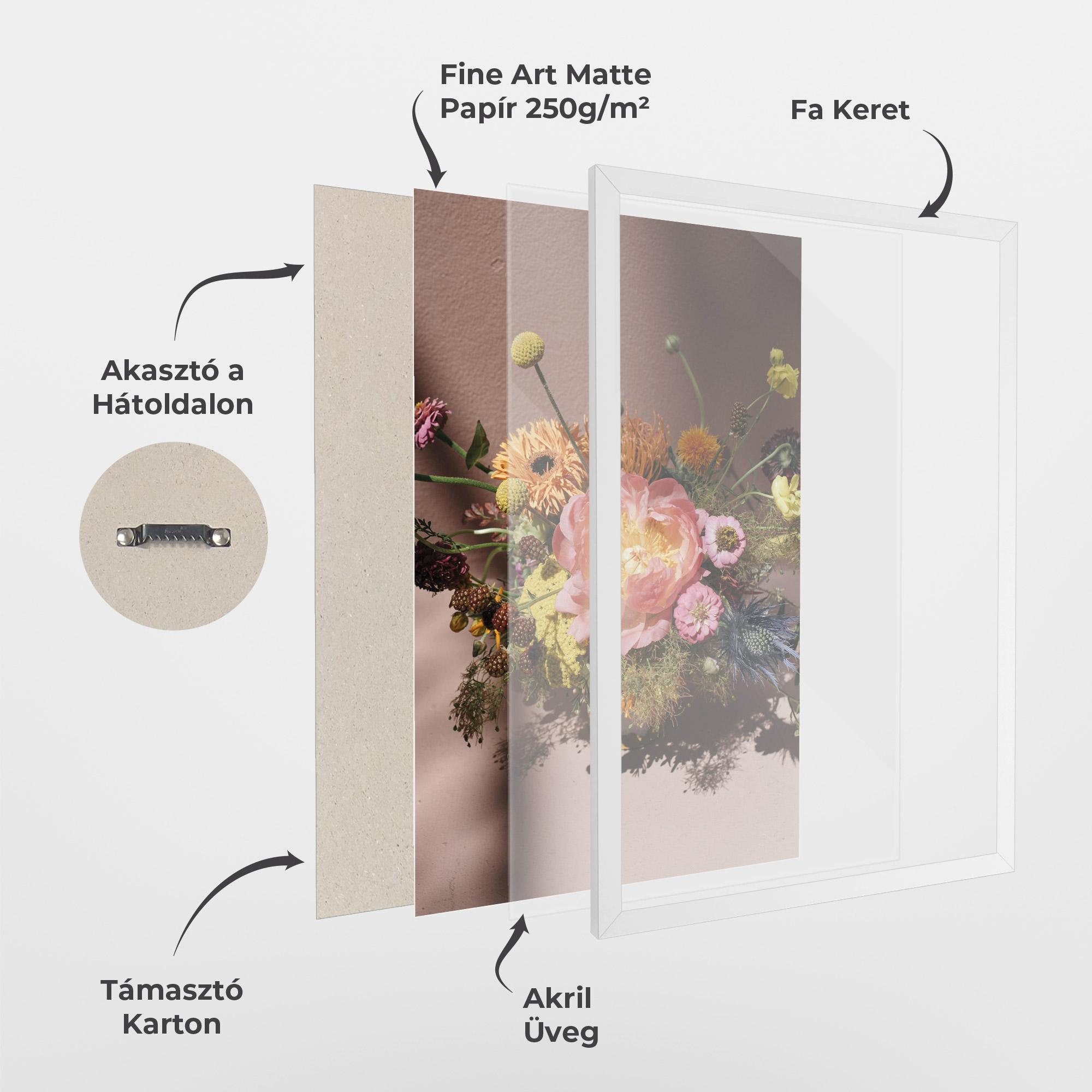 Keretezett Poszter Pastel Orange Bouquet mockup 1