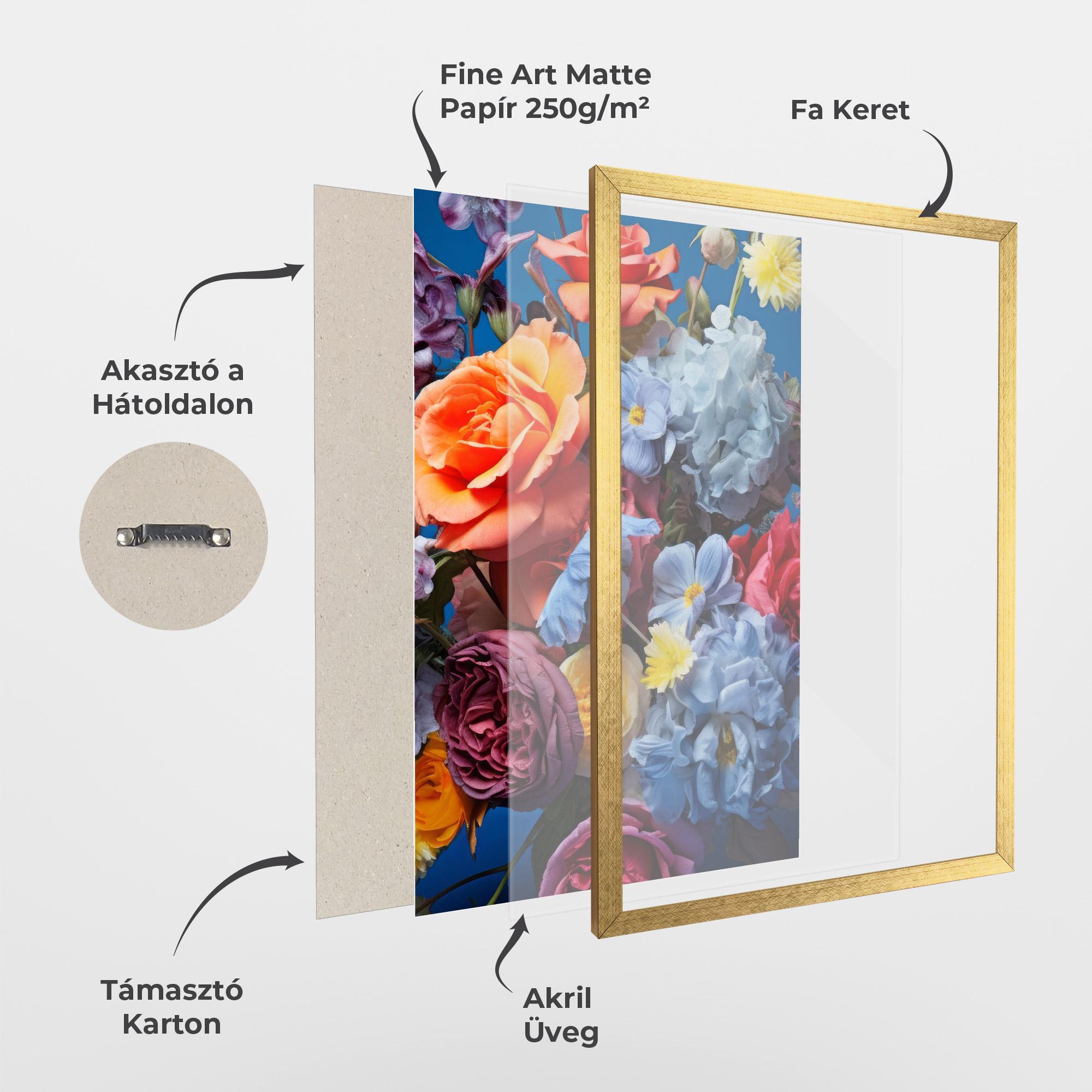 Keretezett Poszter Blue Orange Bouquet mockup 1