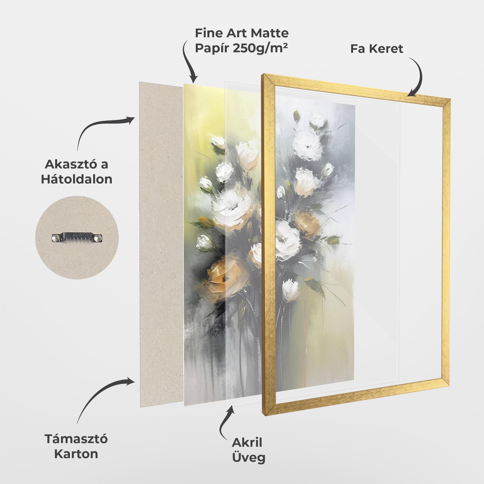 Keretezett Poszter Bouquet Painting mockup 1