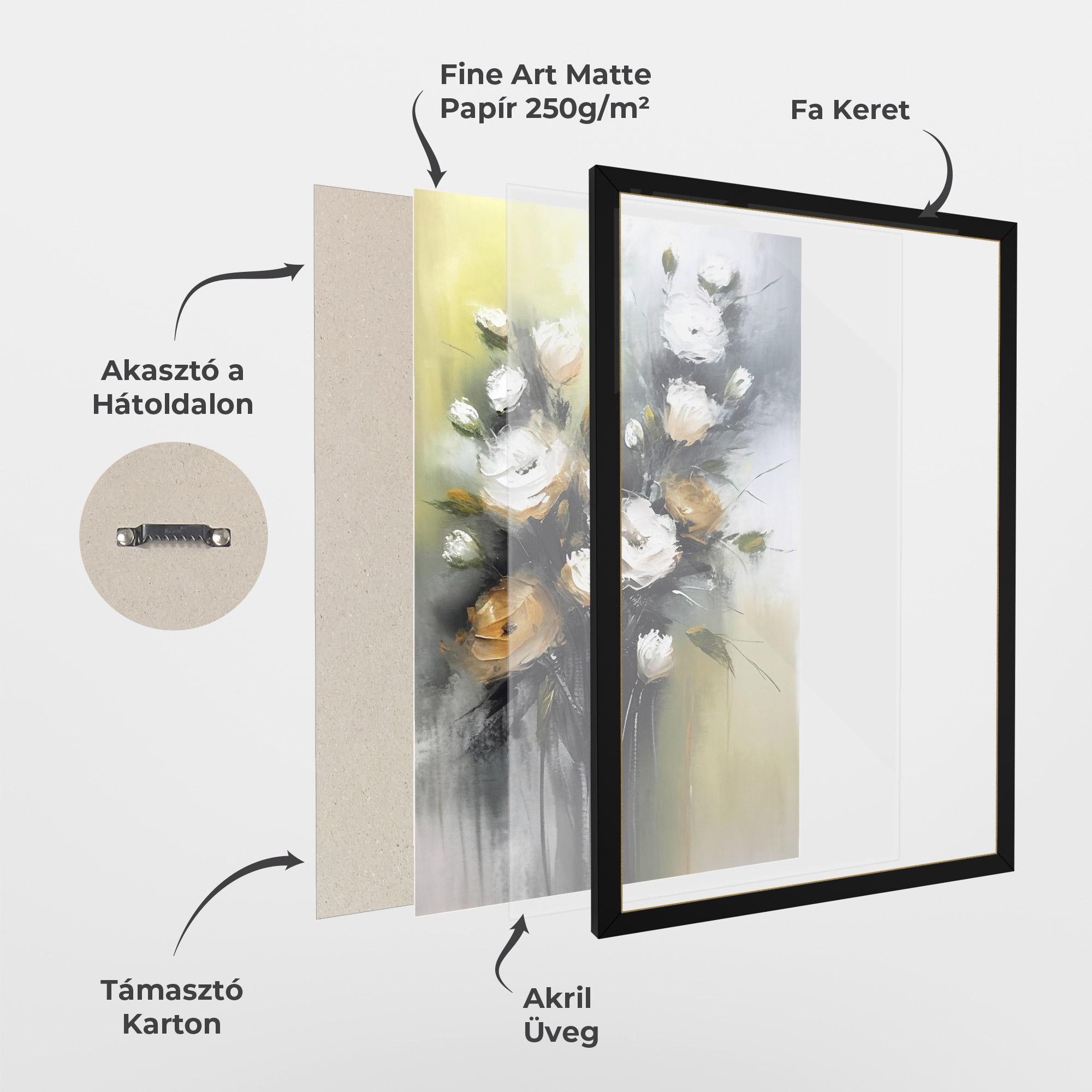 Keretezett Poszter Bouquet Painting mockup 1