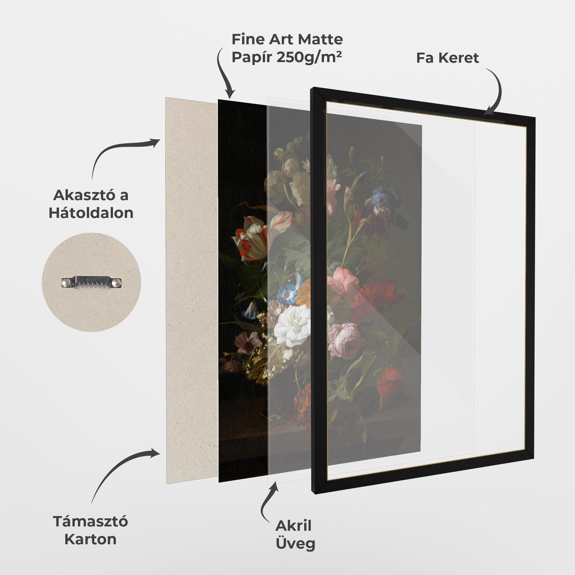 Keretezett Poszter Dark Flowers Bouquet mockup 1