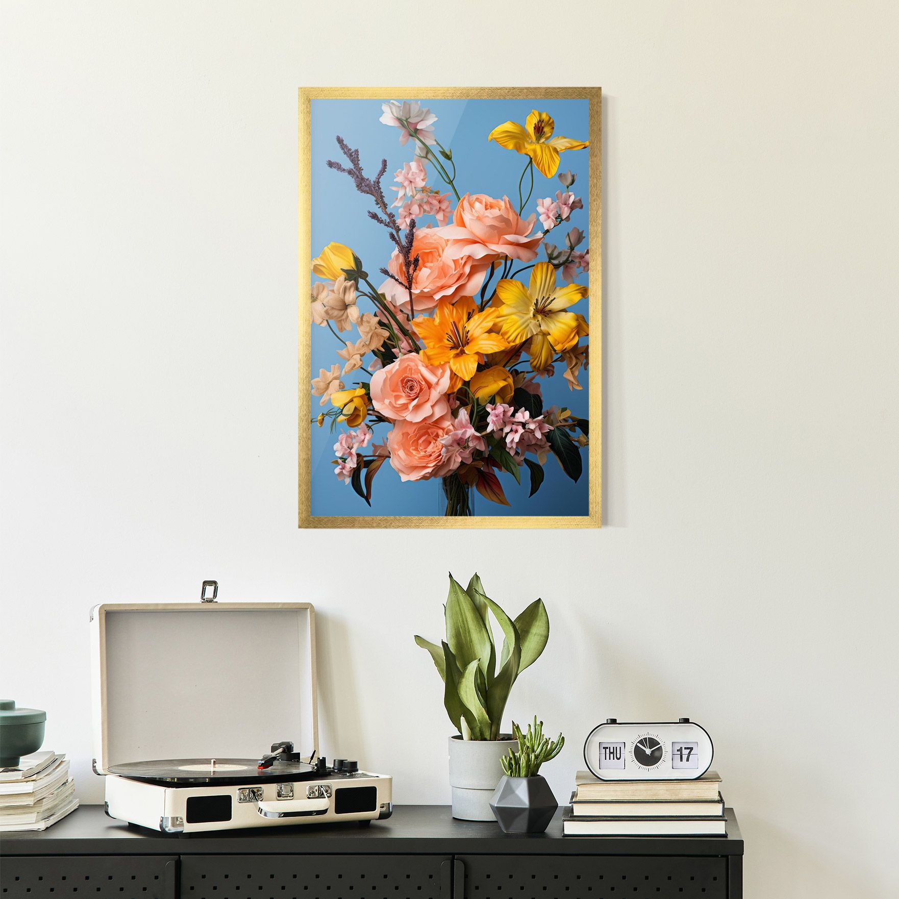 Flower Mix On Blue mockup 2