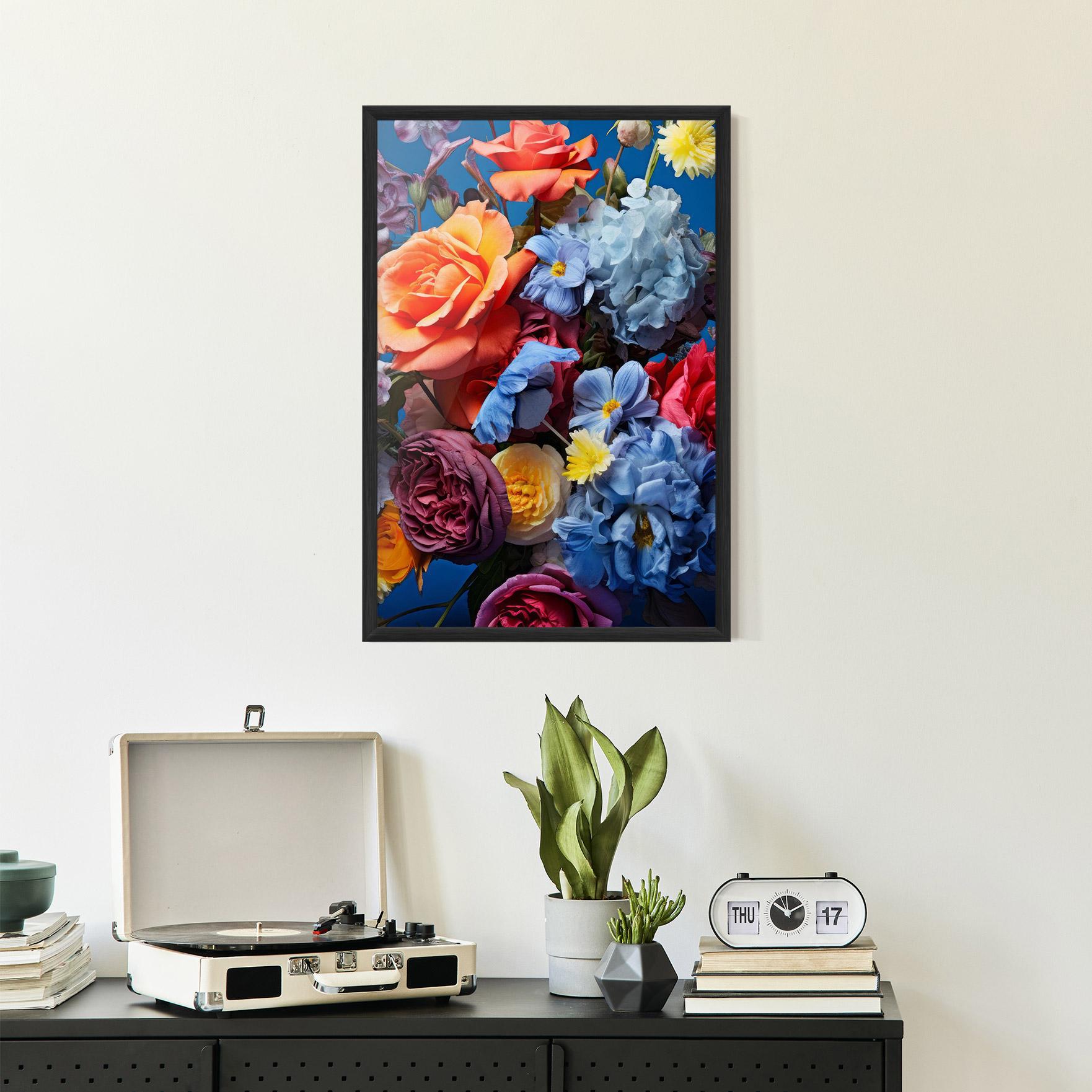 Keretezett Poszter Blue Orange Bouquet mockup 2