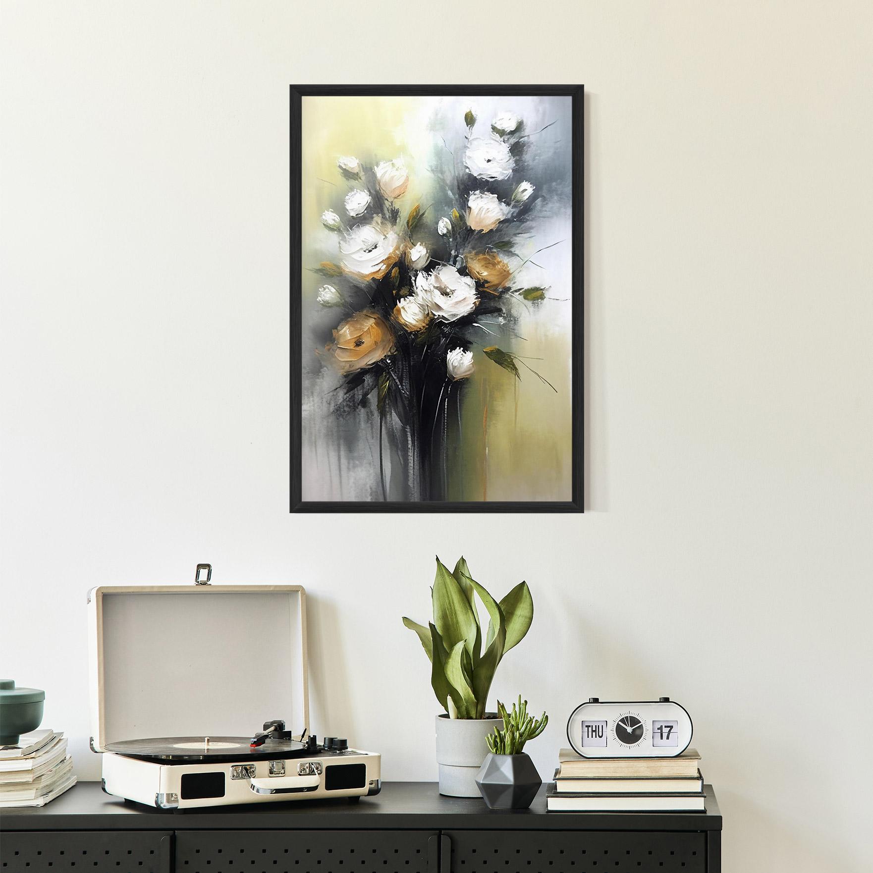 Keretezett Poszter Bouquet Painting mockup 2