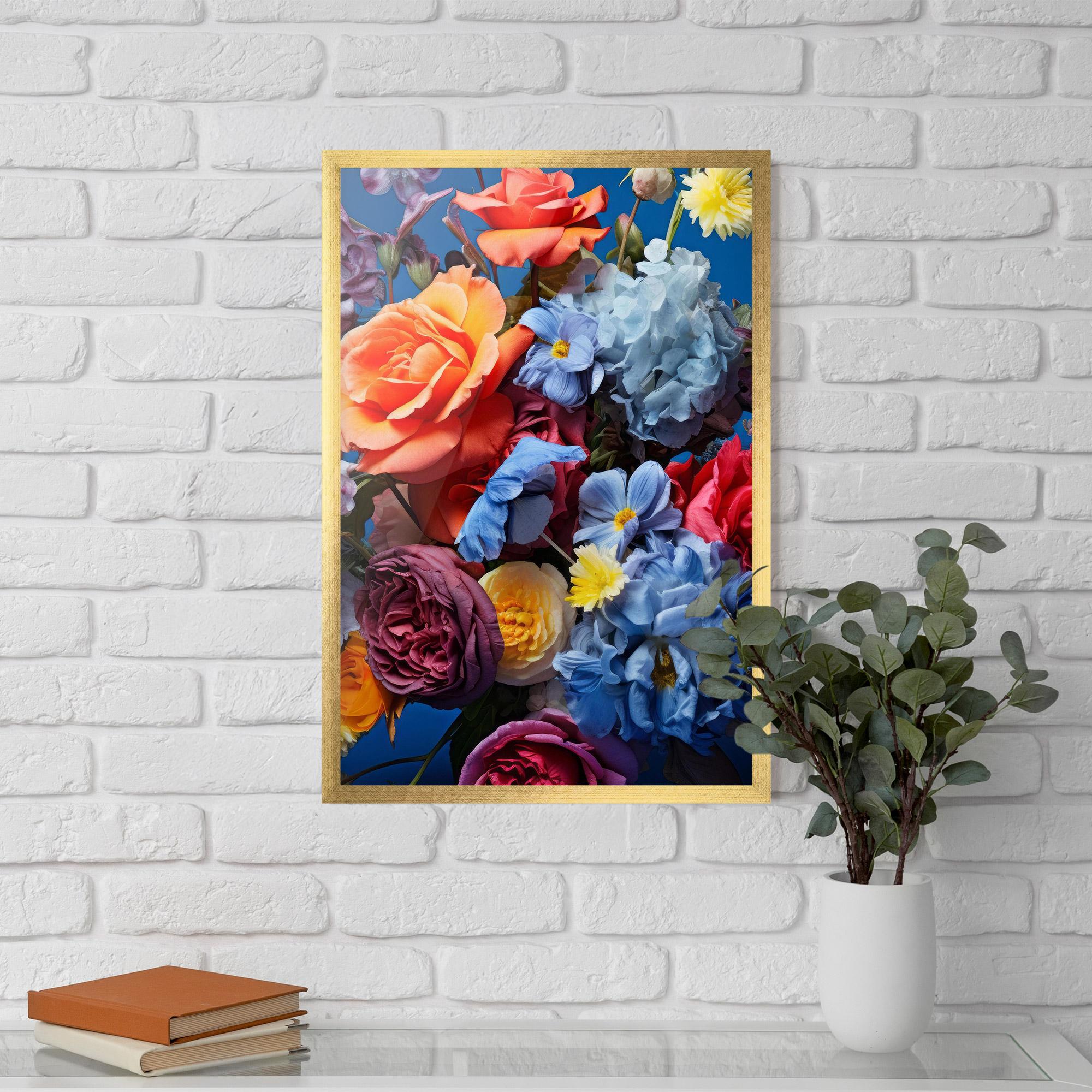 Keretezett Poszter Blue Orange Bouquet mockup 5