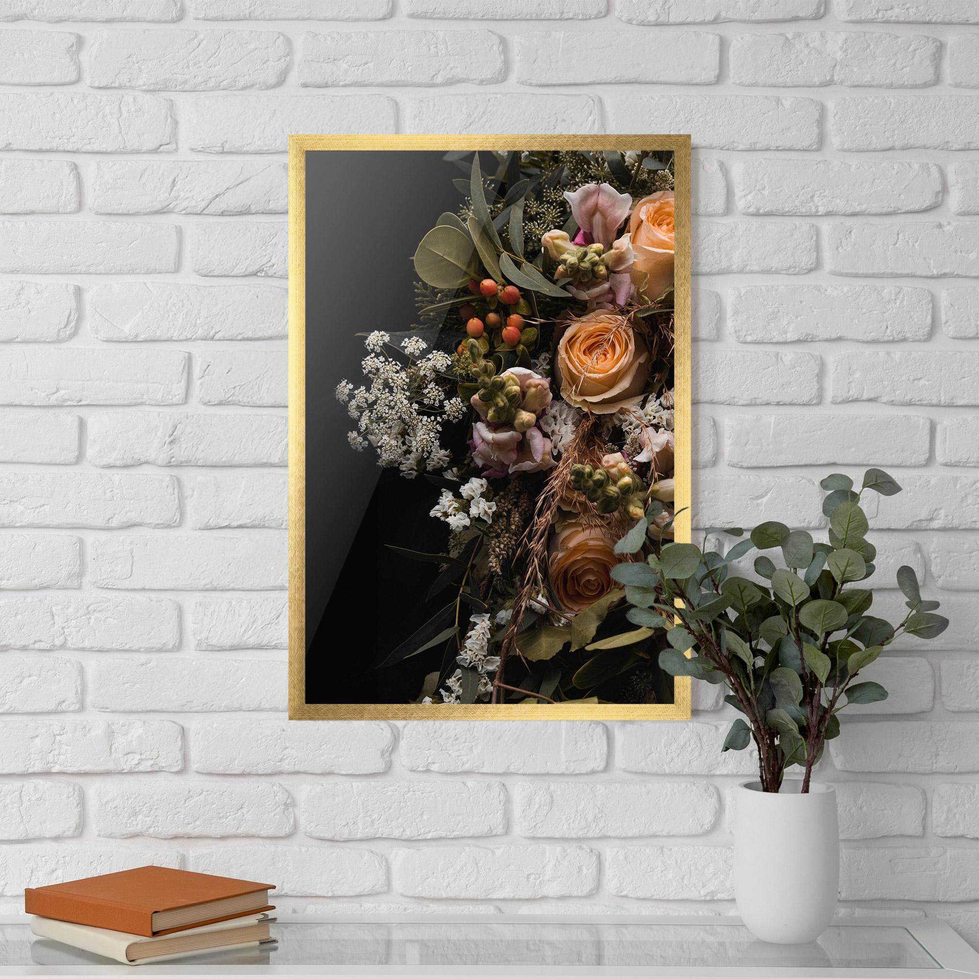 Keretezett Poszter Dark Flower Bouquet mockup 5