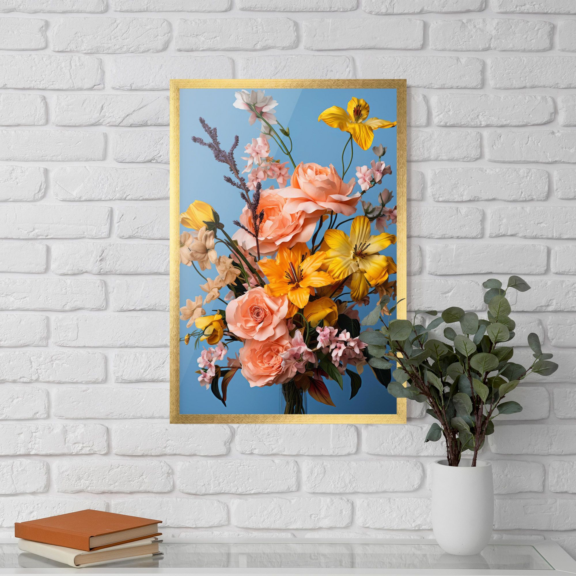 Flower Mix On Blue mockup 5