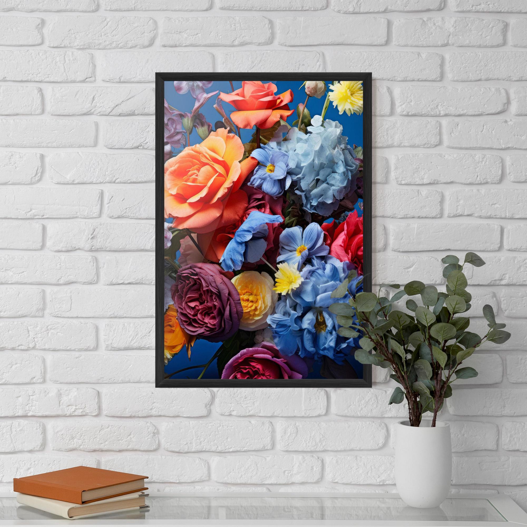 Keretezett Poszter Blue Orange Bouquet mockup 5