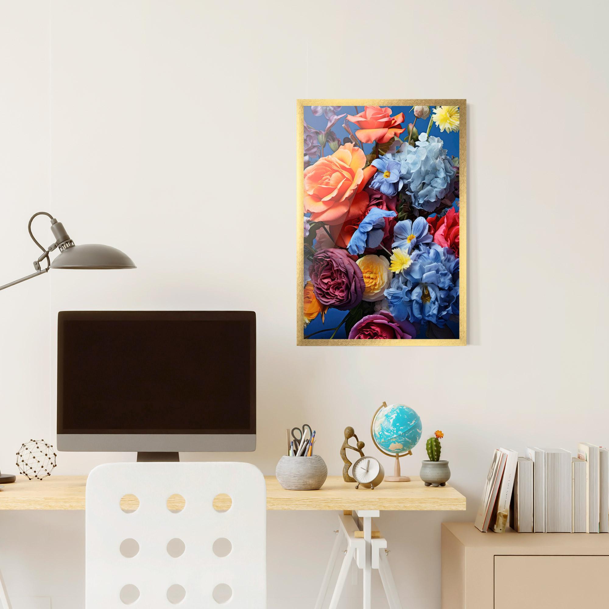 Keretezett Poszter Blue Orange Bouquet mockup 6