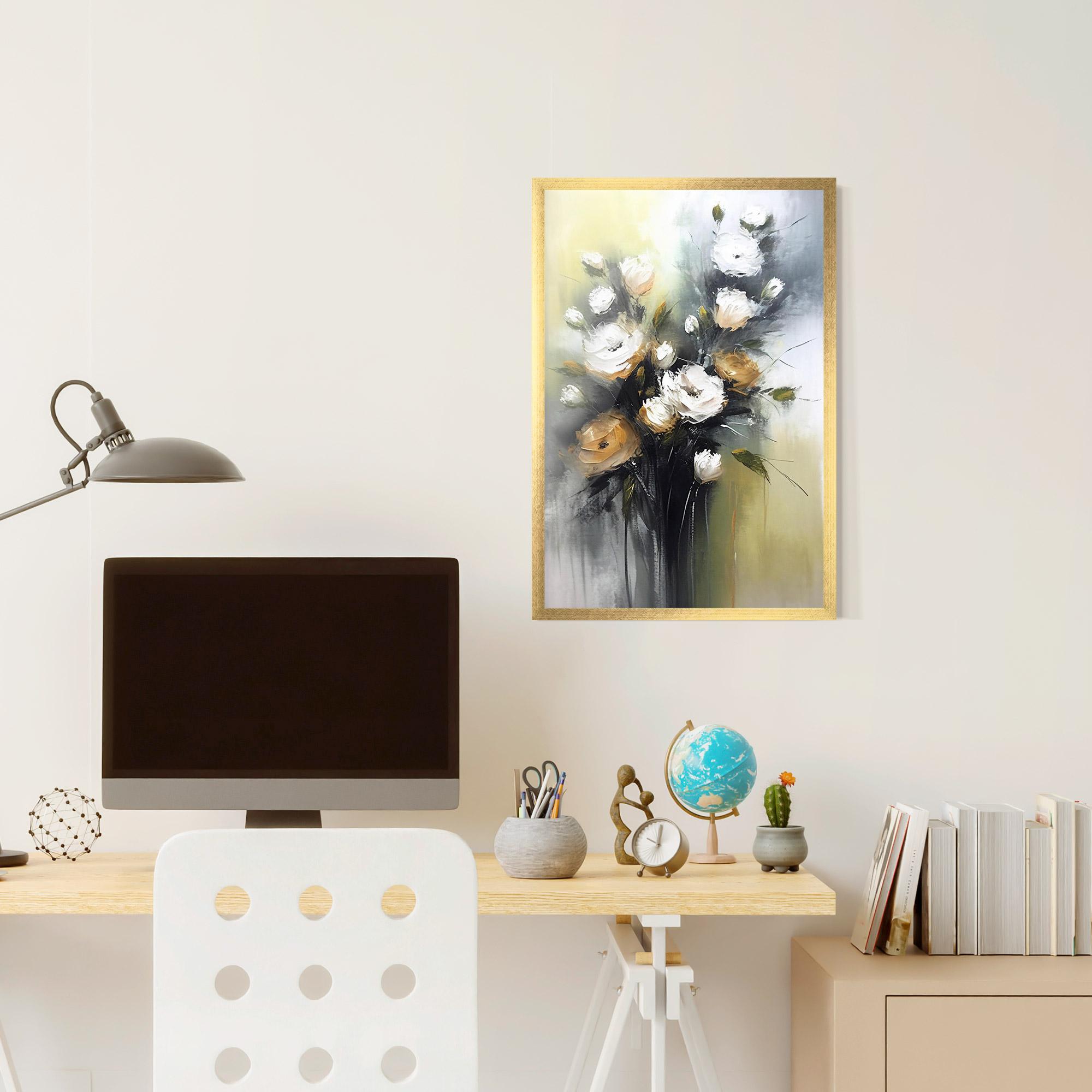 Keretezett Poszter Bouquet Painting mockup 6
