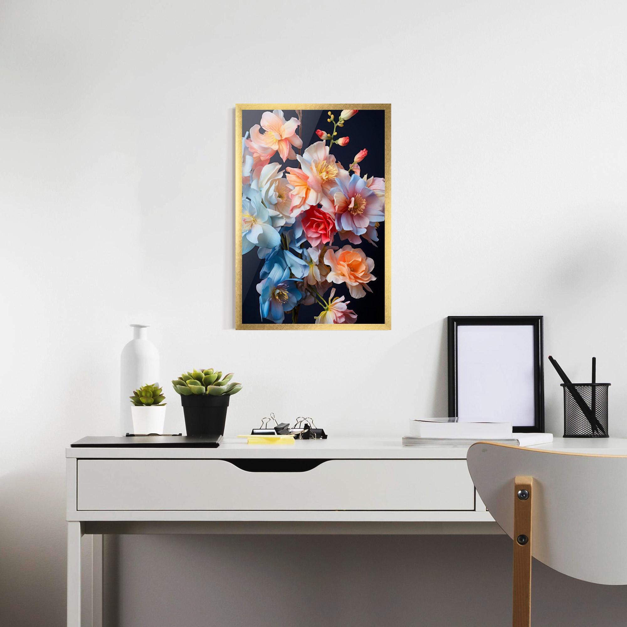 Keretezett Poszter Pretty Pastel Bouquet mockup 7