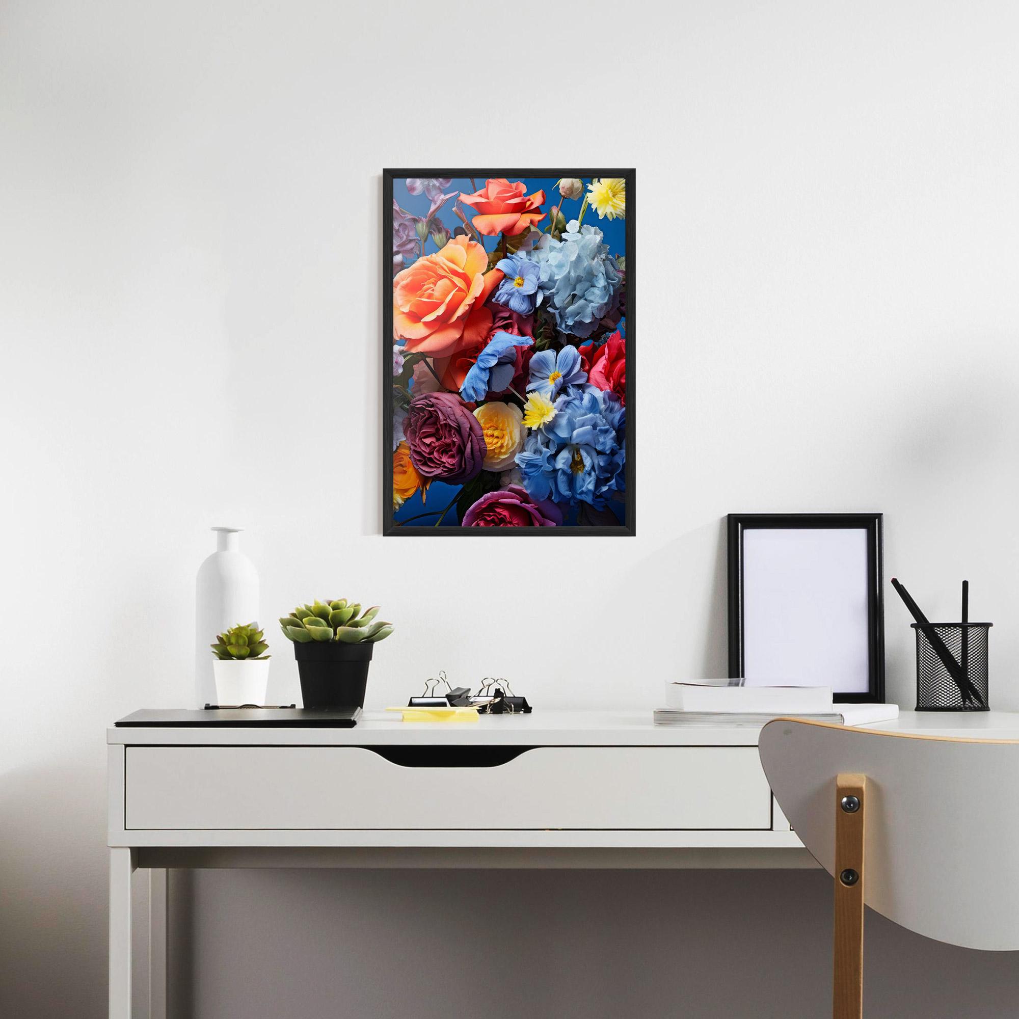 Keretezett Poszter Blue Orange Bouquet mockup 7