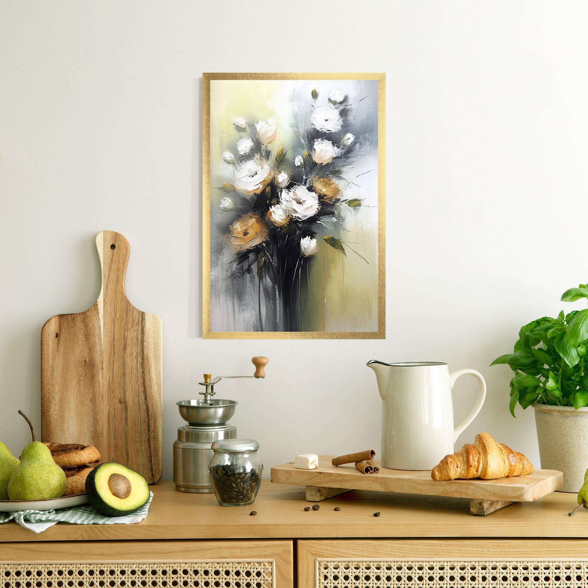 Keretezett Poszter Bouquet Painting mockup 8