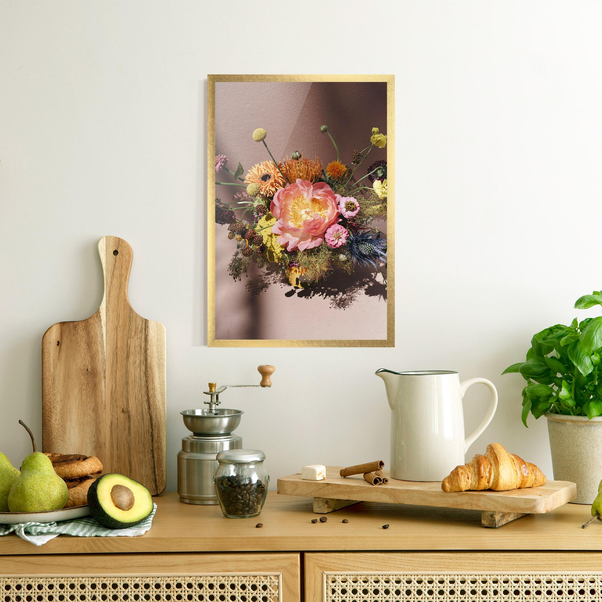 Keretezett Poszter Pastel Orange Bouquet mockup 8