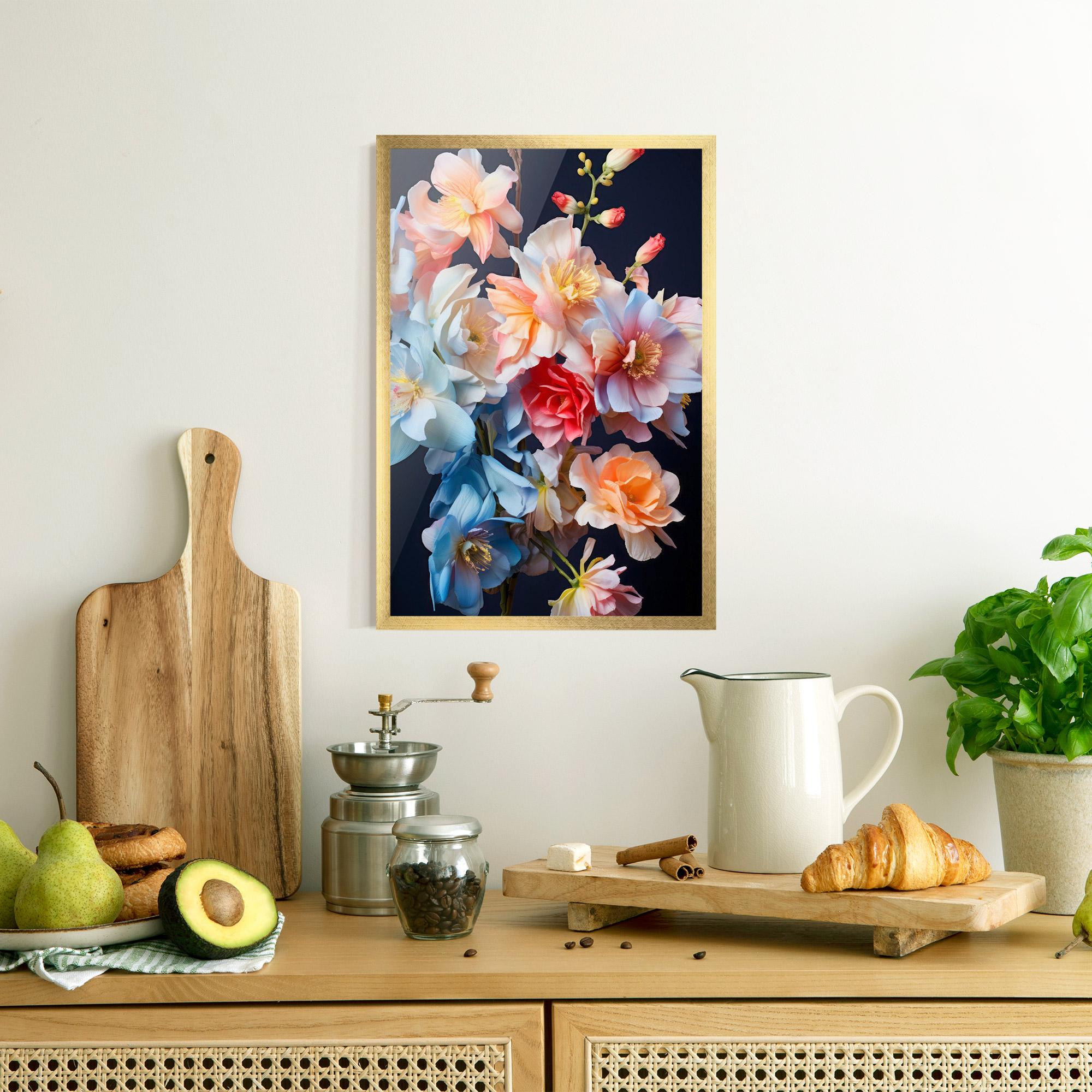 Keretezett Poszter Pretty Pastel Bouquet mockup 8