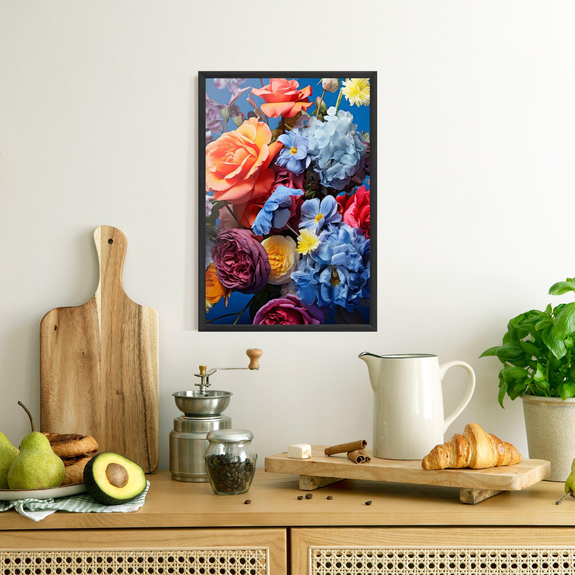 Keretezett Poszter Blue Orange Bouquet mockup 8