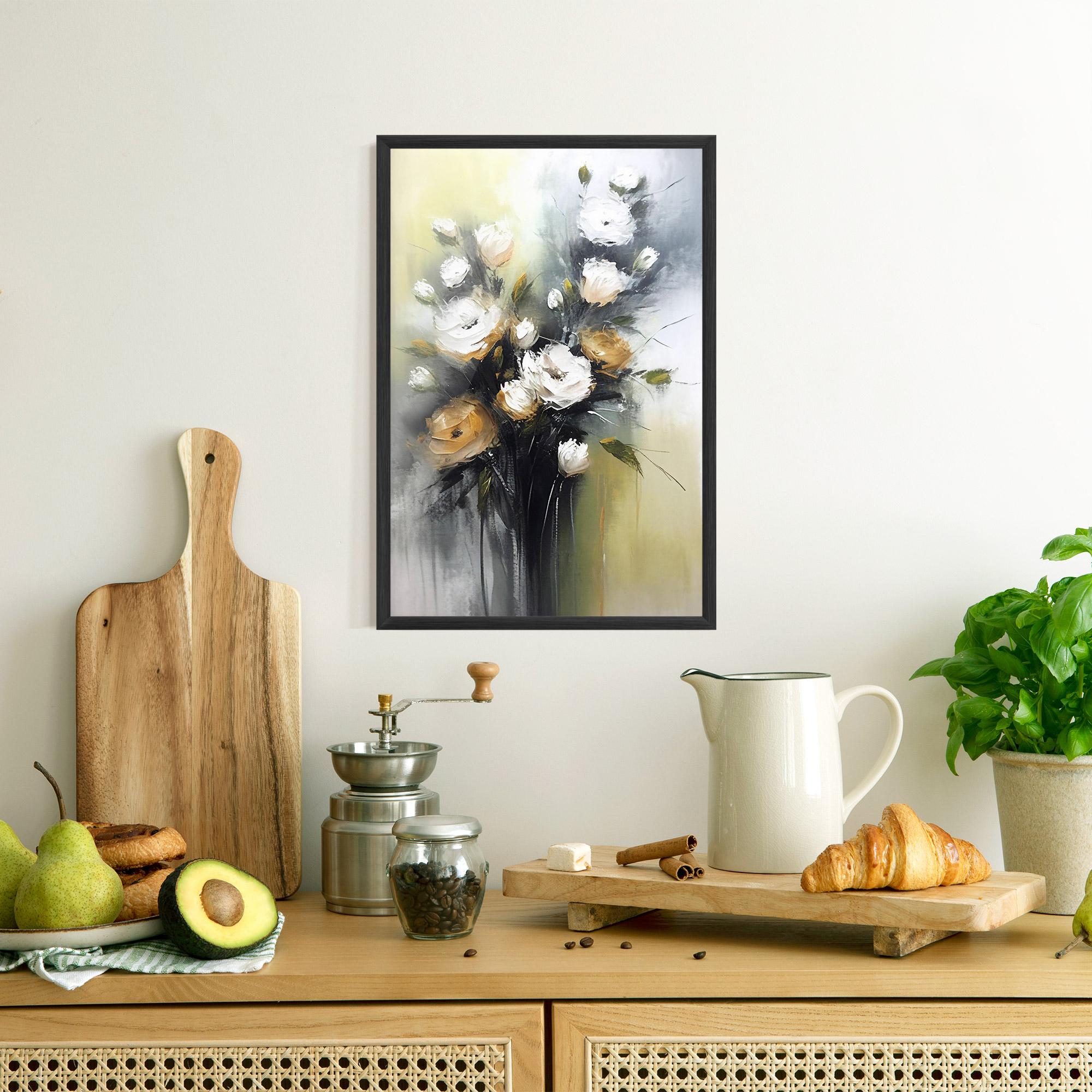 Keretezett Poszter Bouquet Painting mockup 8