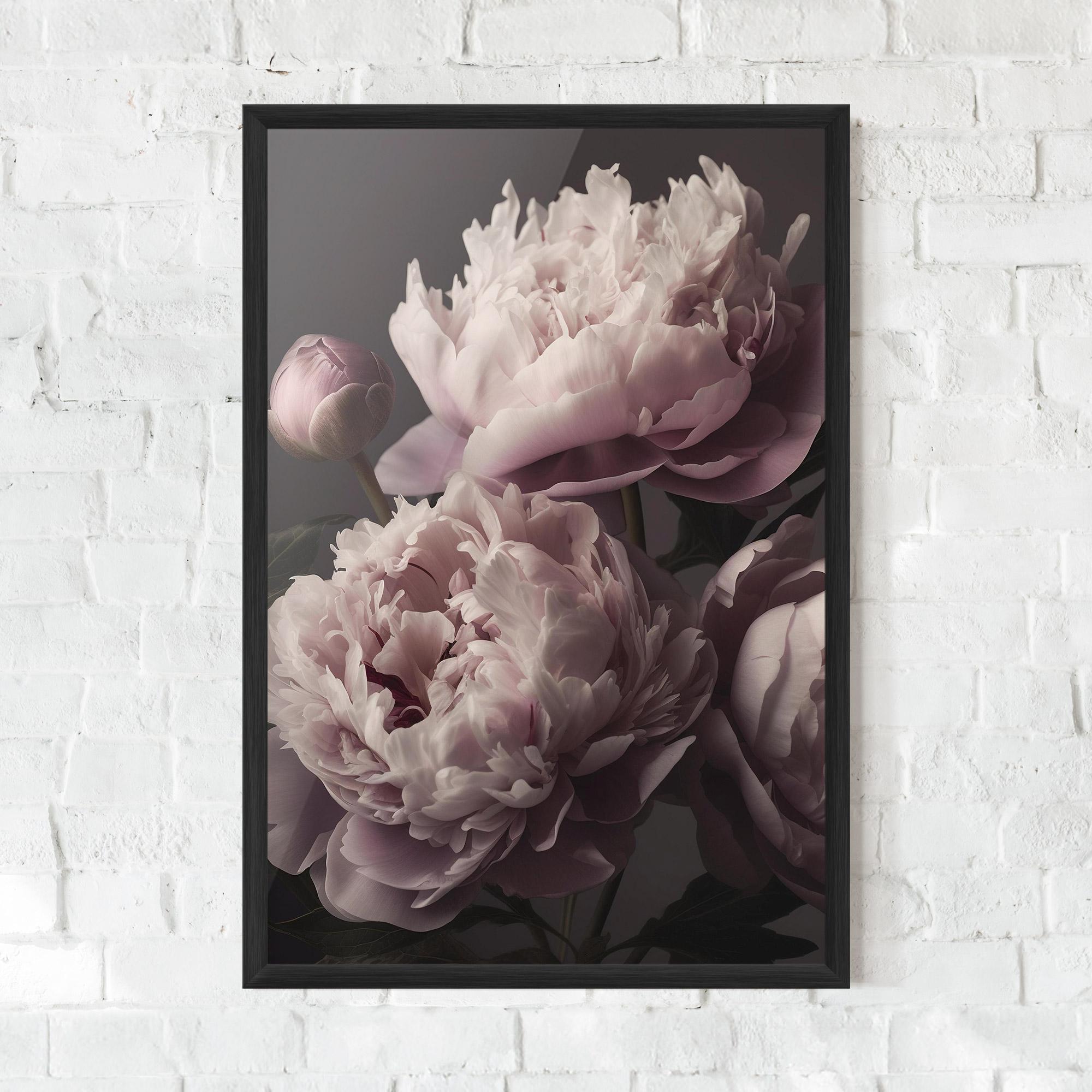 Keretezett Poszter Grey Pastel Pink Peony mockup 0