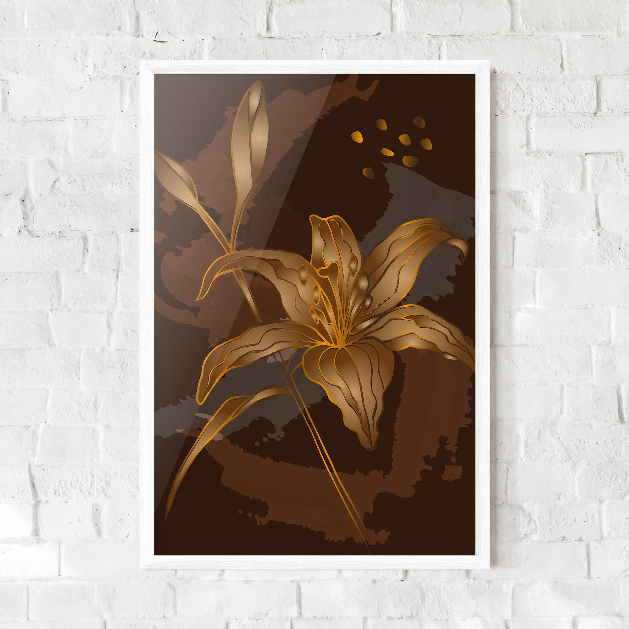 Keretezett Poszter Gold Brown Lily mockup 0