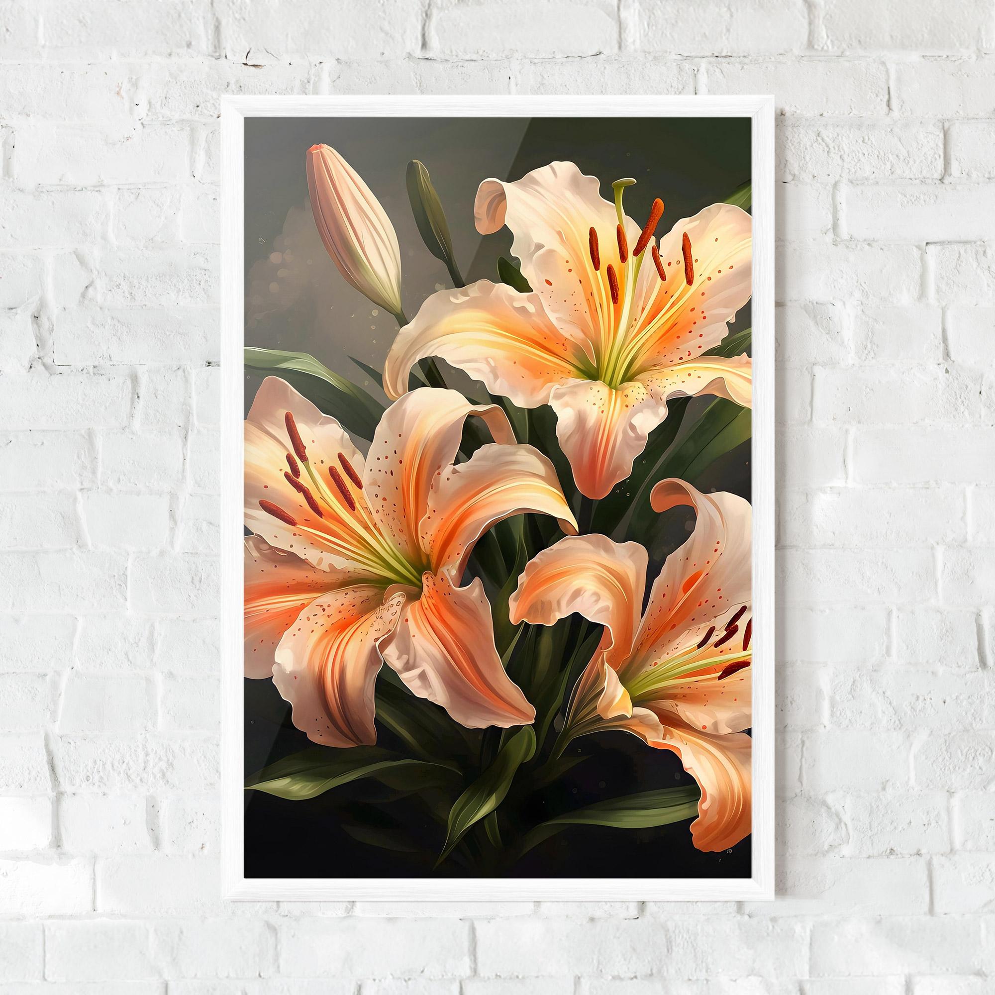 Keretezett Poszter Light Orange Lily mockup 0