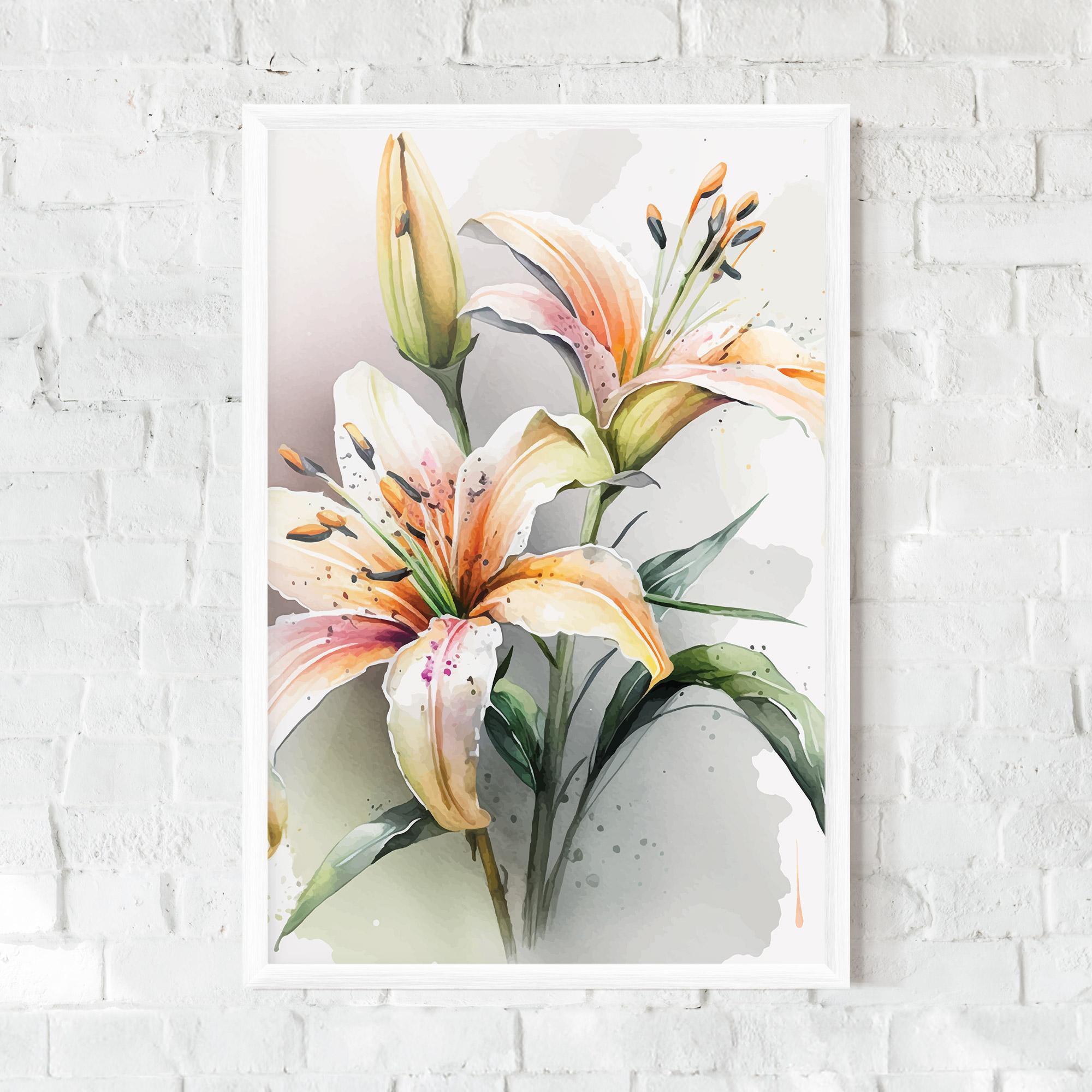 Keretezett Poszter White Orange Lily mockup 0