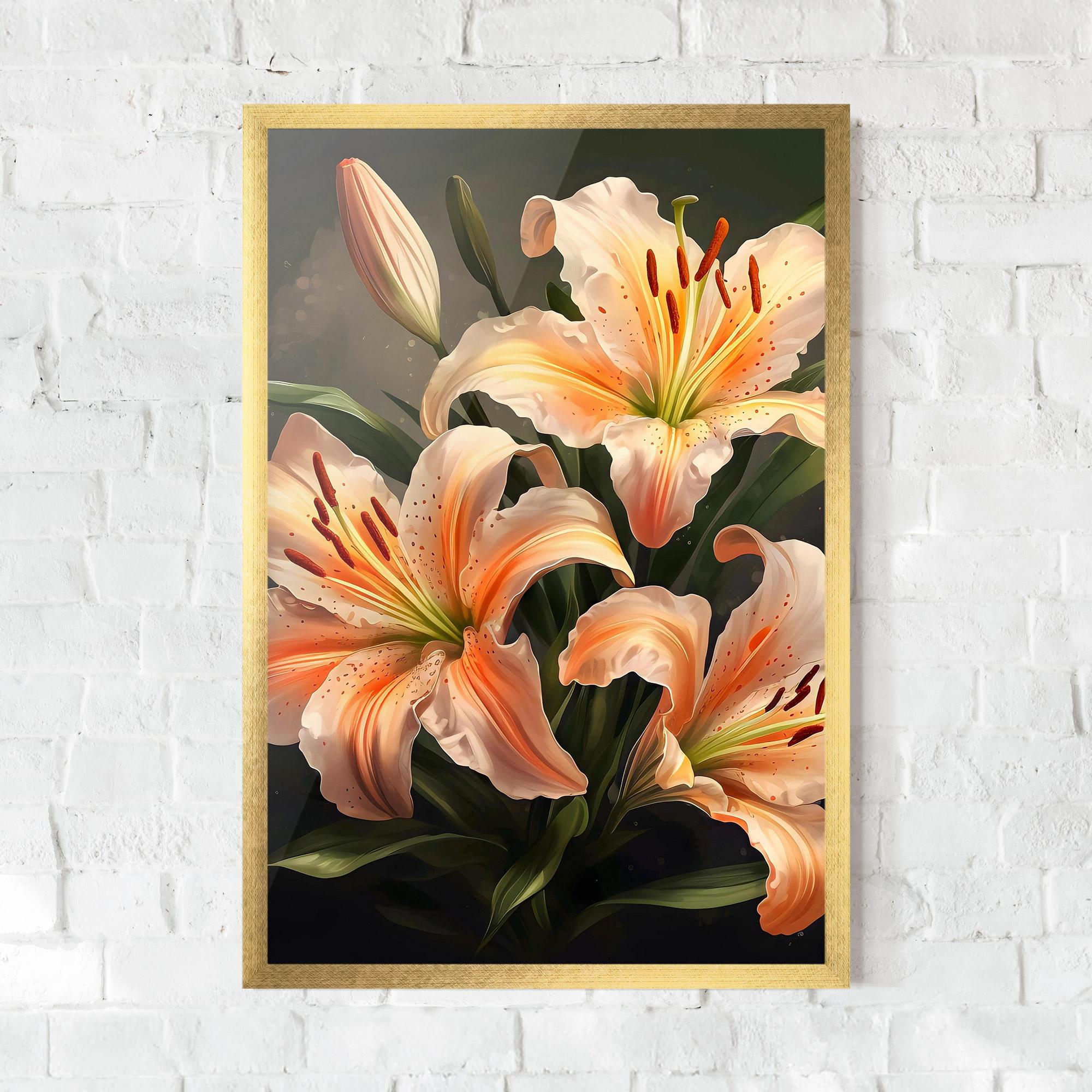 Keretezett Poszter Light Orange Lily mockup 0