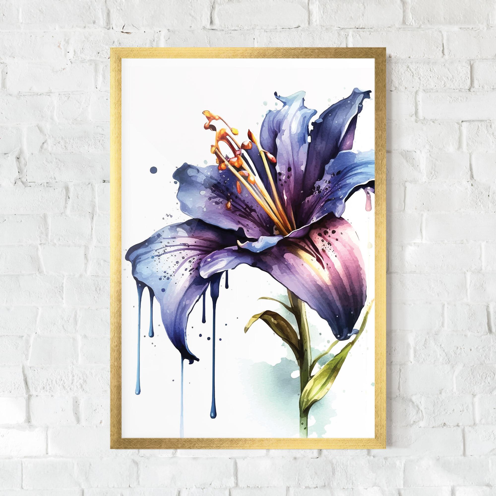 Keretezett Poszter Purple Orange Lily mockup 0