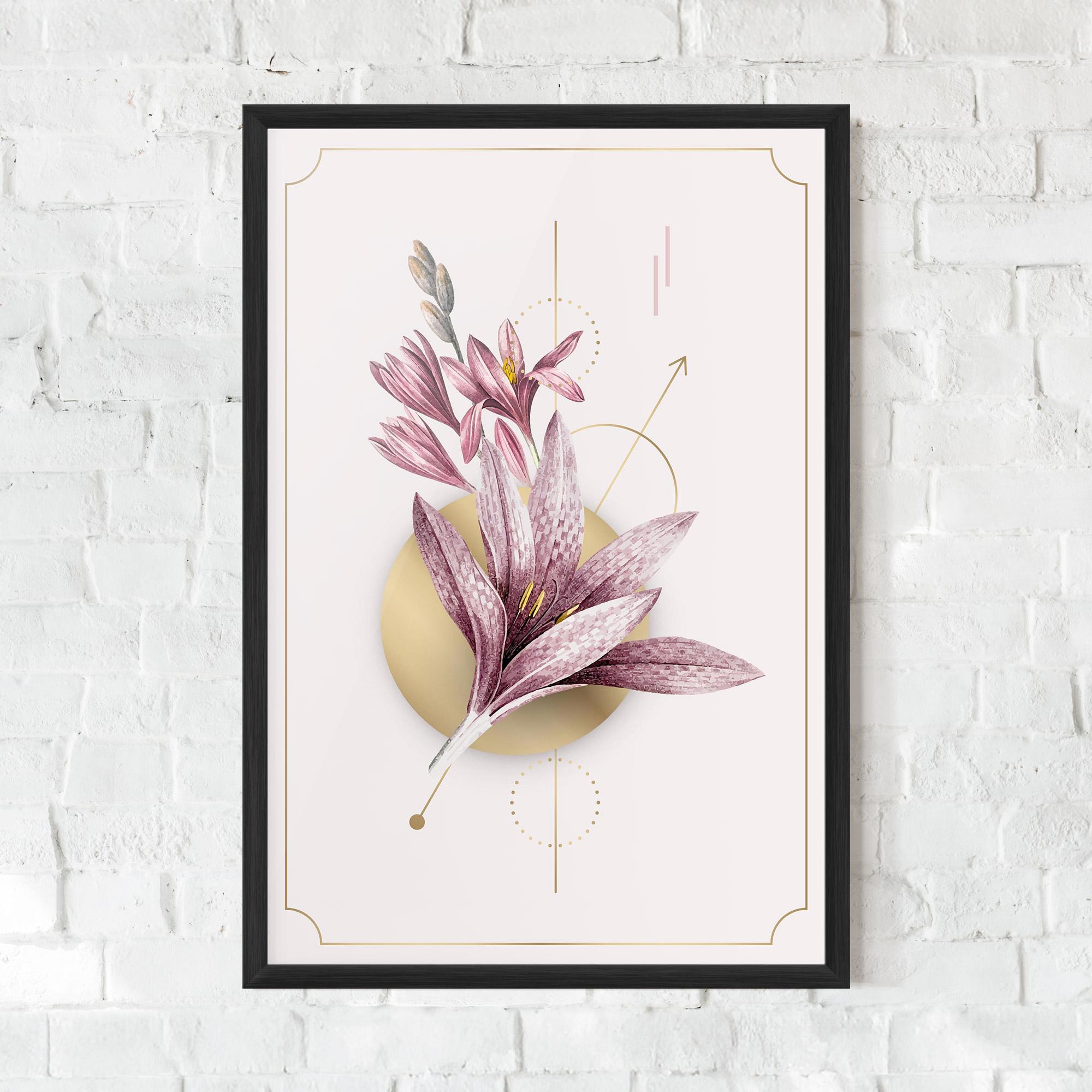 Keretezett Poszter Purple Gold Lily mockup 0