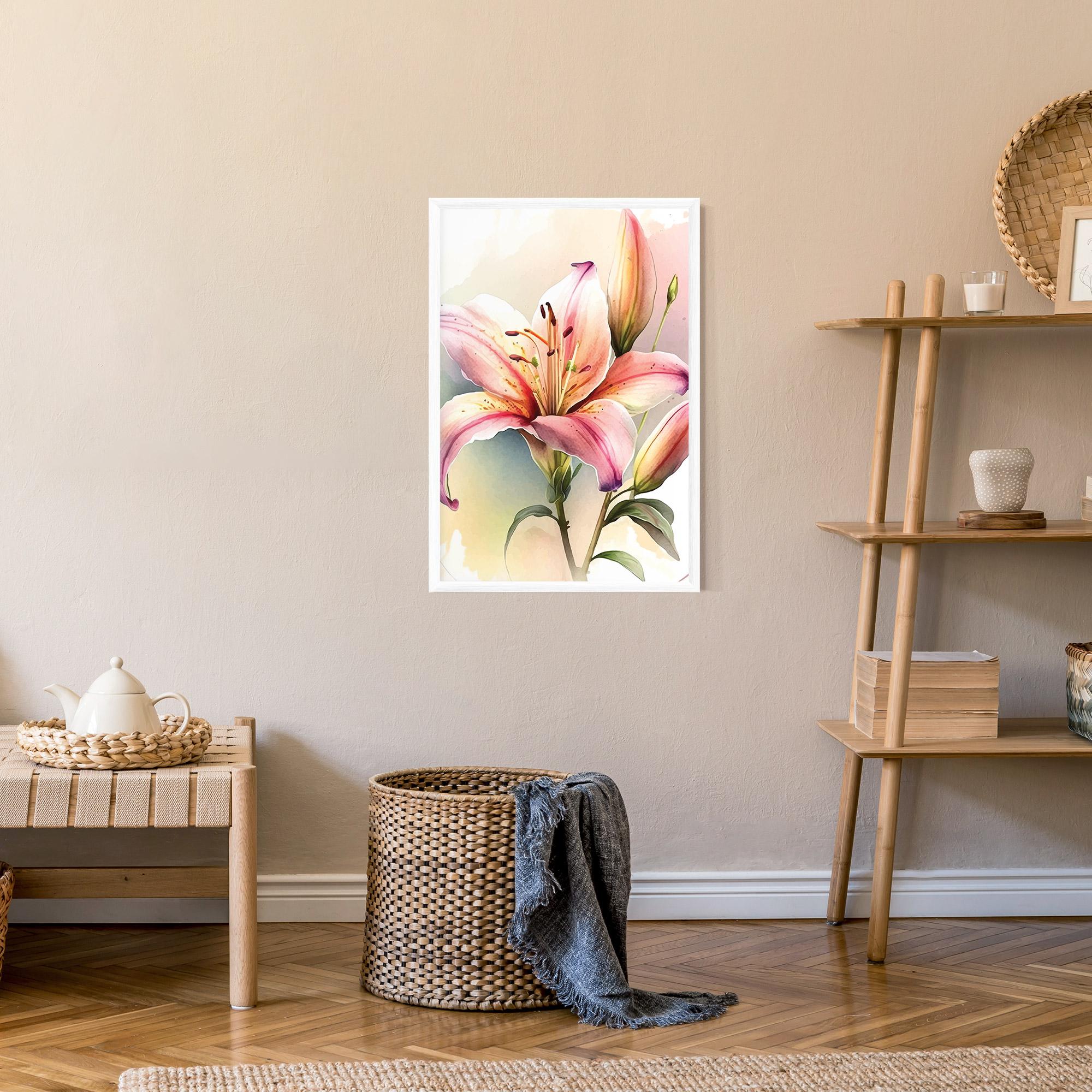 Keretezett Poszter Pink Orange Lily mockup 9