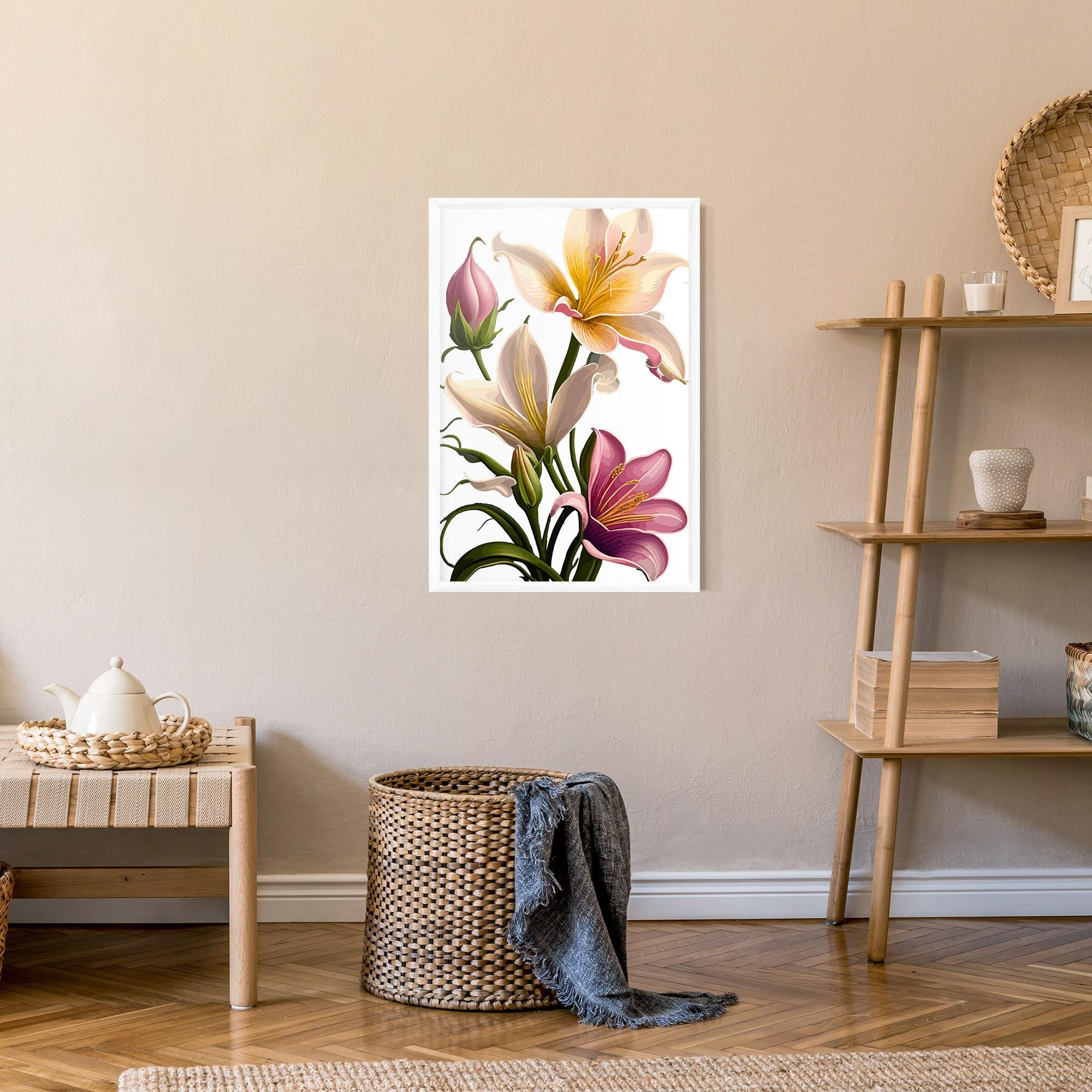Keretezett Poszter Purple White Lily mockup 9
