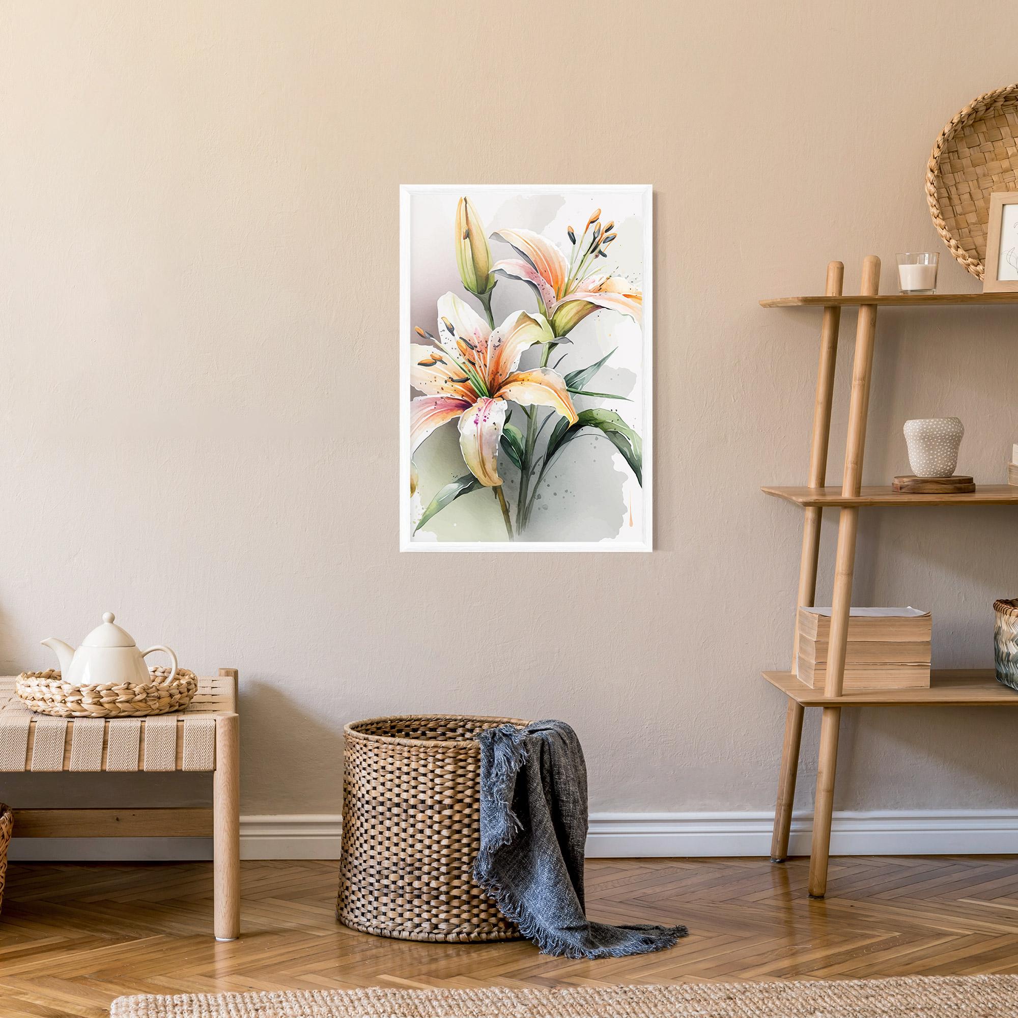 Keretezett Poszter White Orange Lily mockup 9