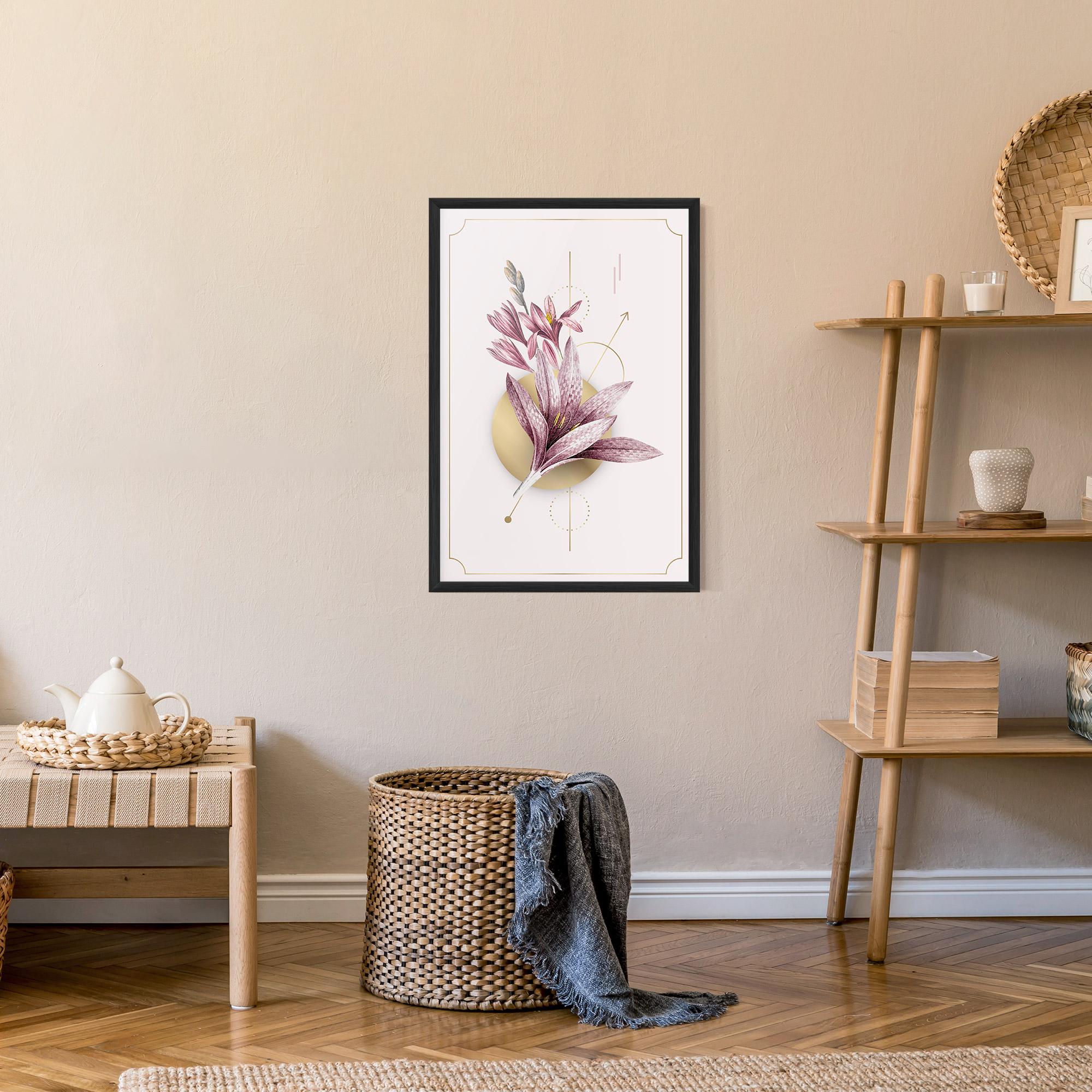 Keretezett Poszter Purple Gold Lily mockup 9
