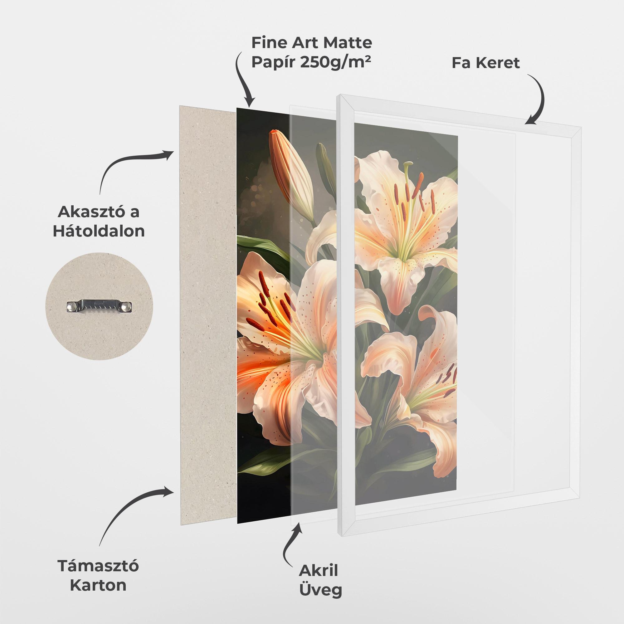 Keretezett Poszter Light Orange Lily mockup 1