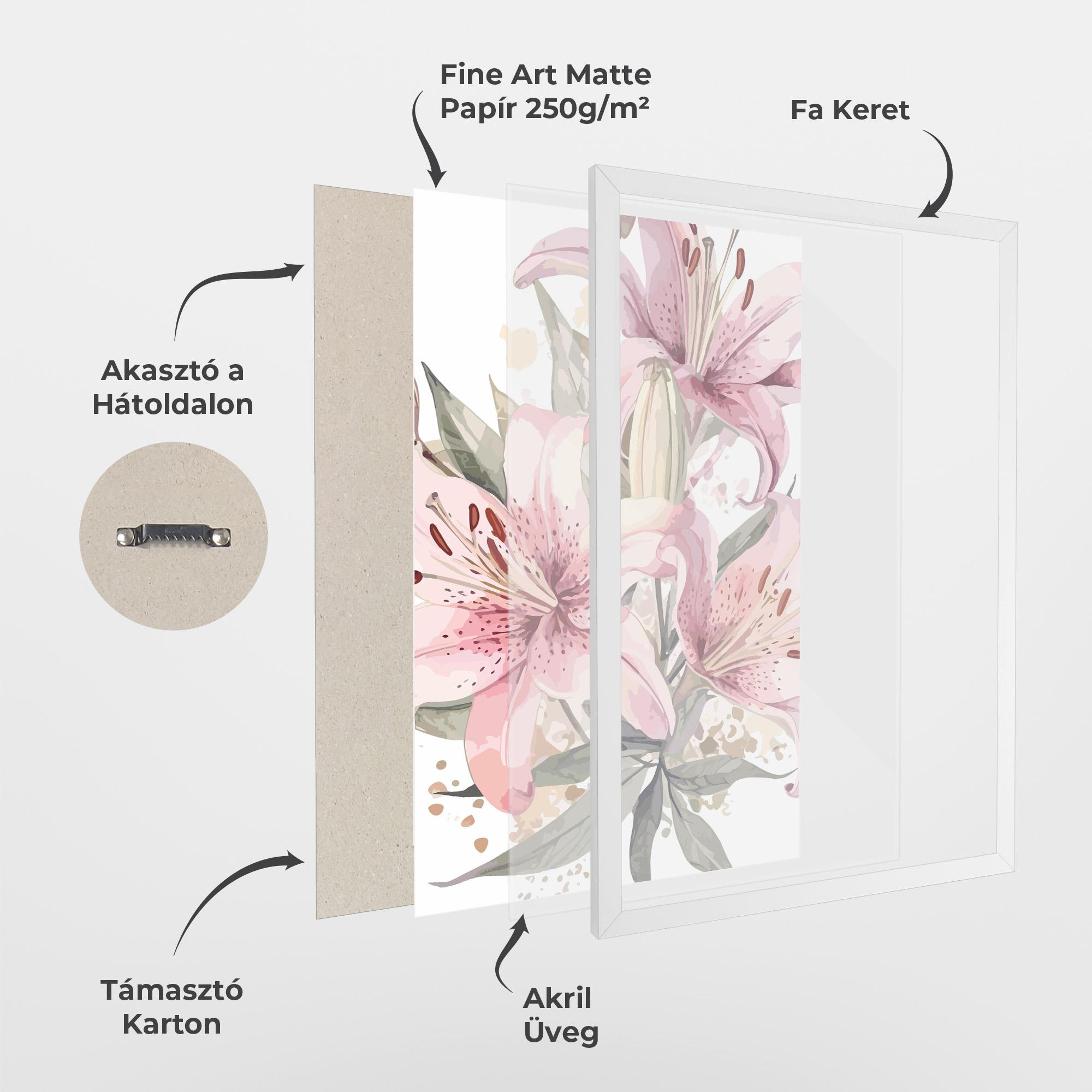 Keretezett Poszter Light Pink Lily Art mockup 1