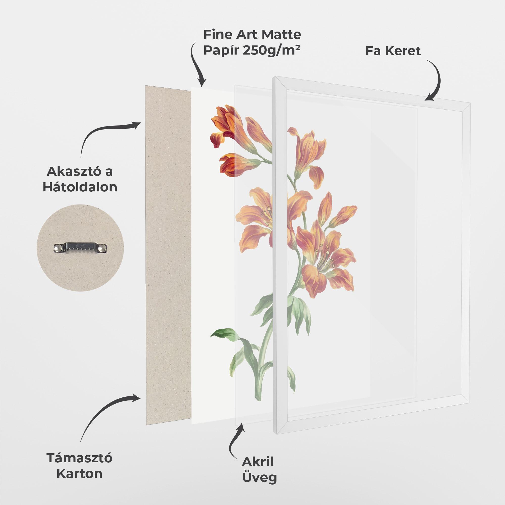 Keretezett Poszter Orange Painted Lily mockup 1