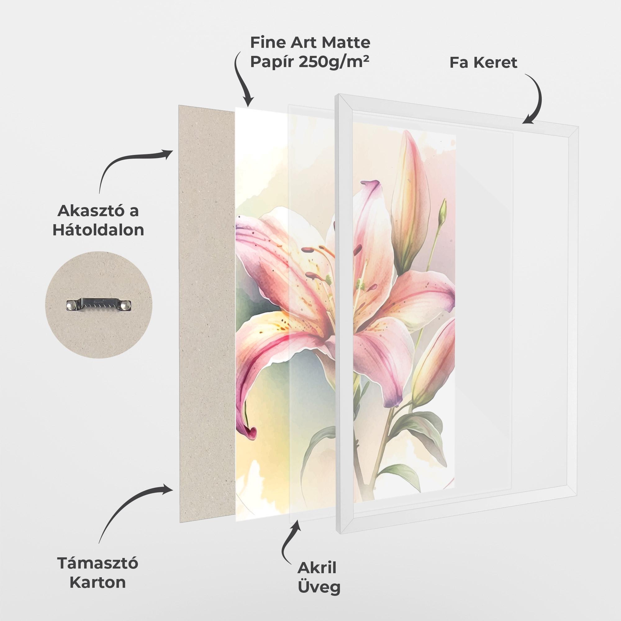 Keretezett Poszter Pink Orange Lily mockup 1