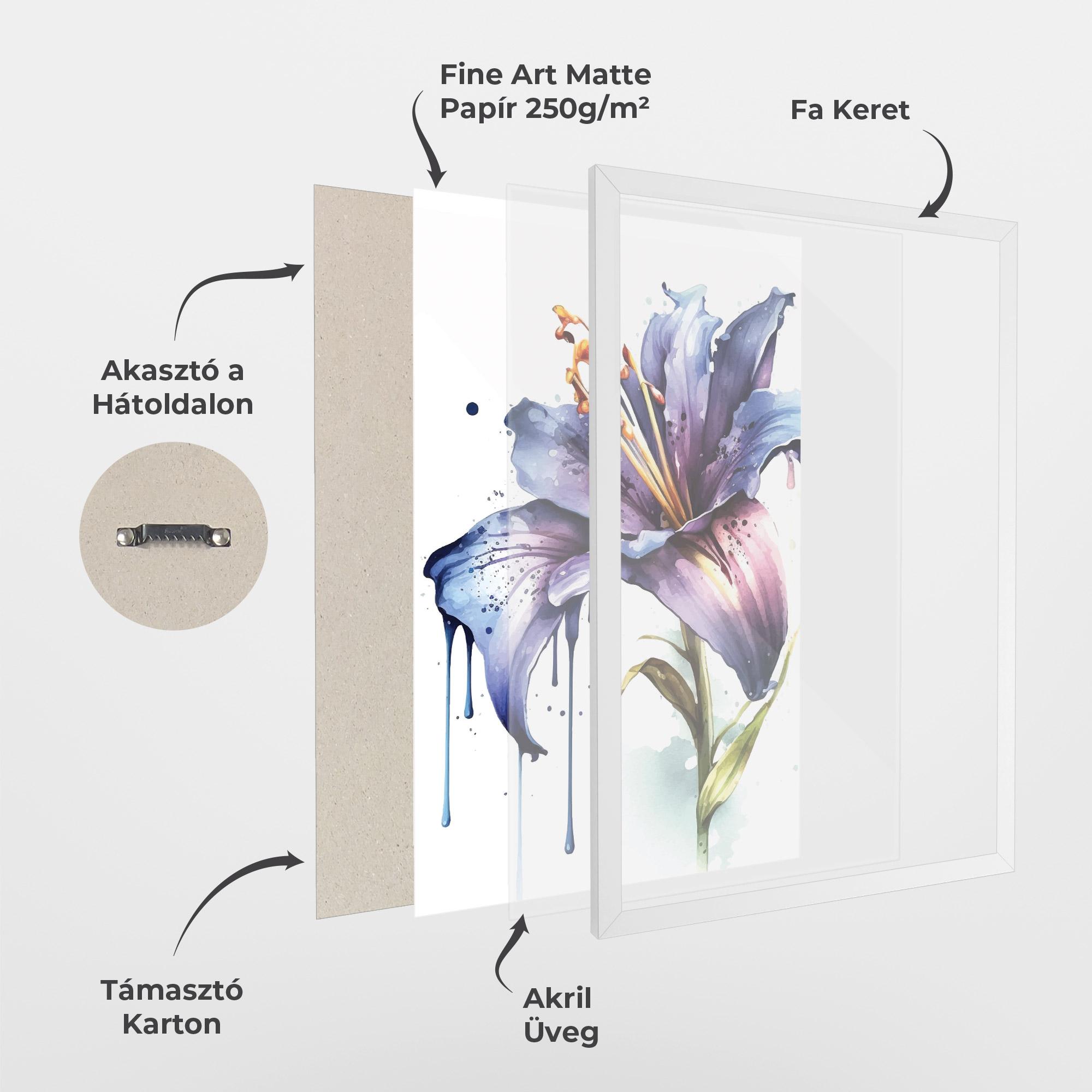 Keretezett Poszter Purple Orange Lily mockup 1