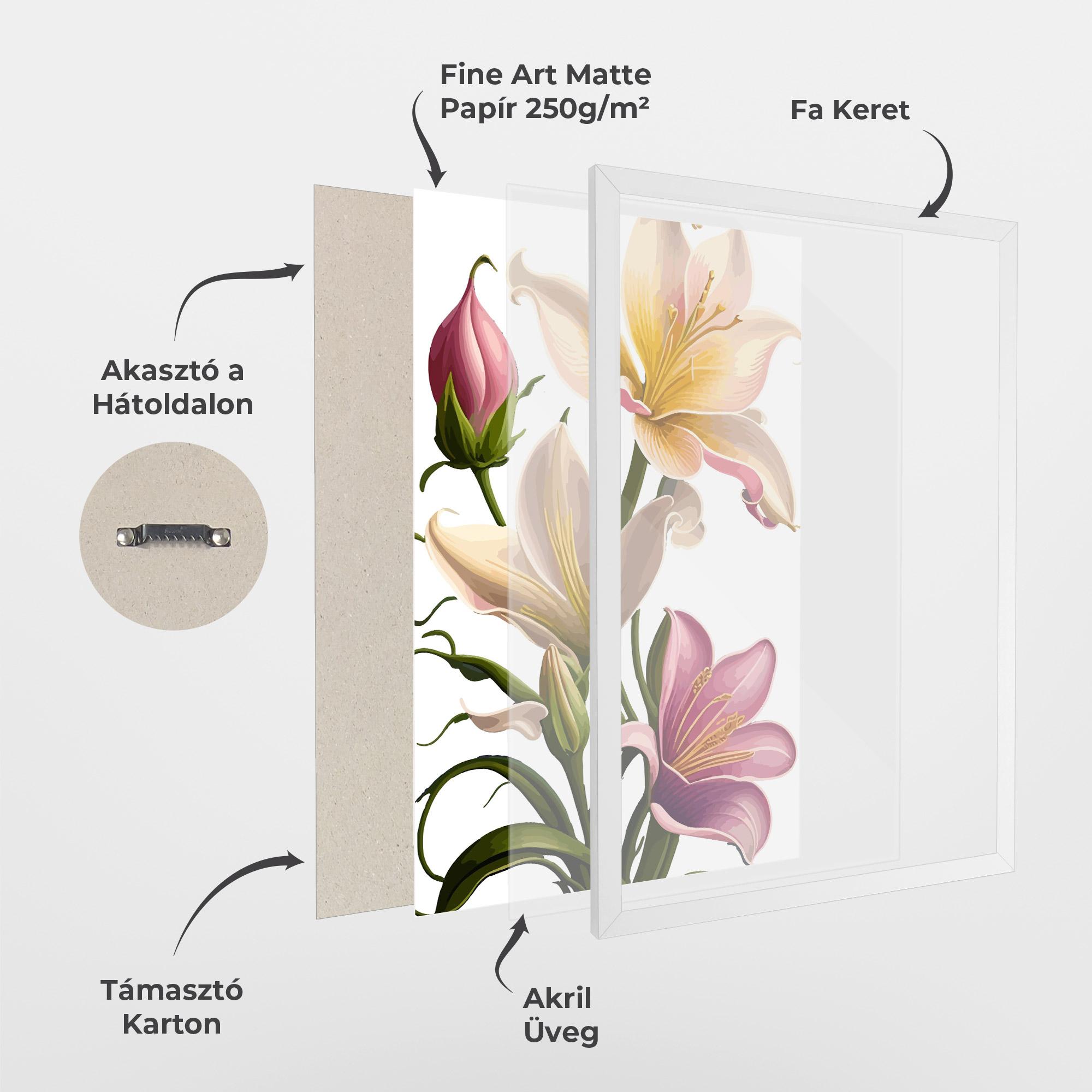 Keretezett Poszter Purple White Lily mockup 1