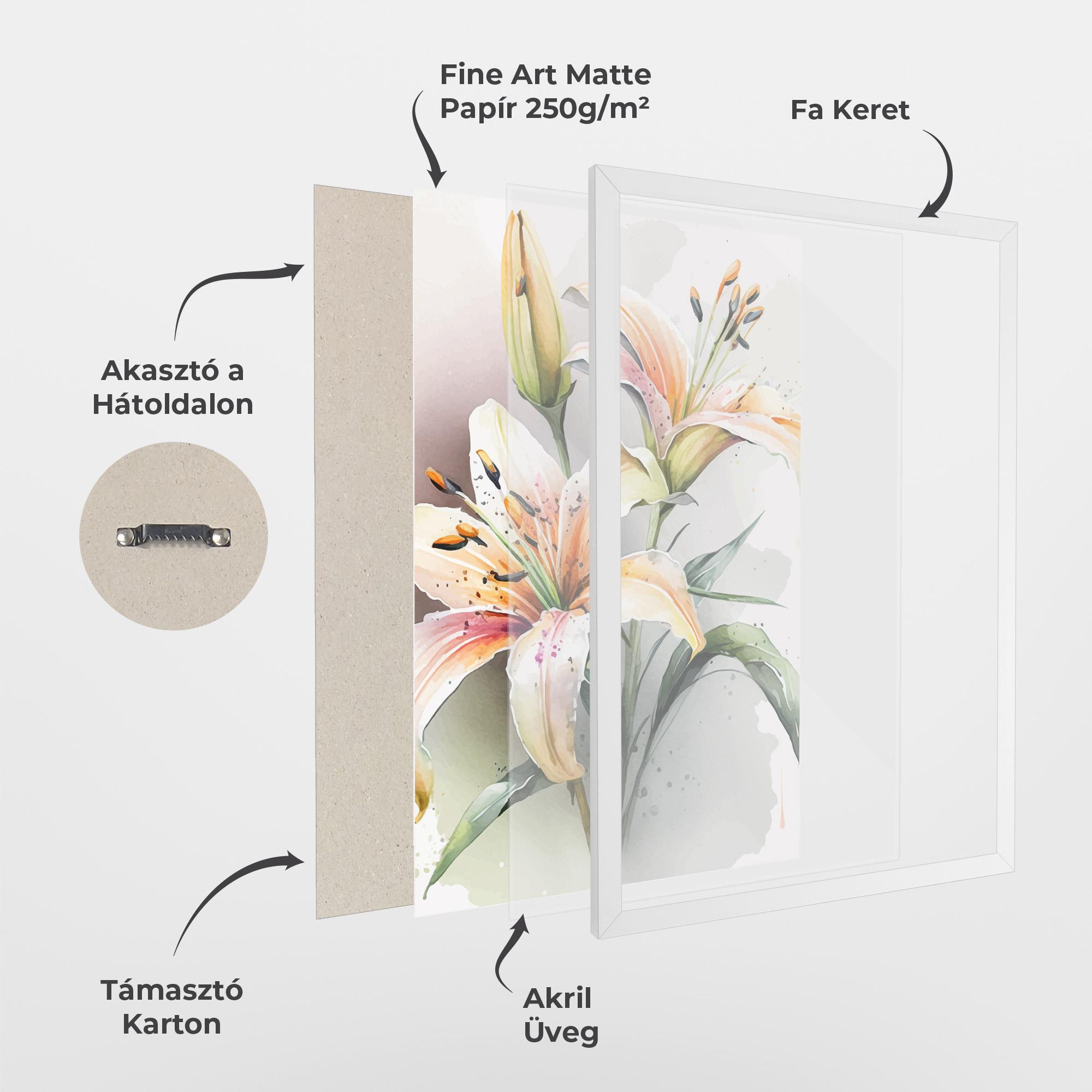 Keretezett Poszter White Orange Lily mockup 1