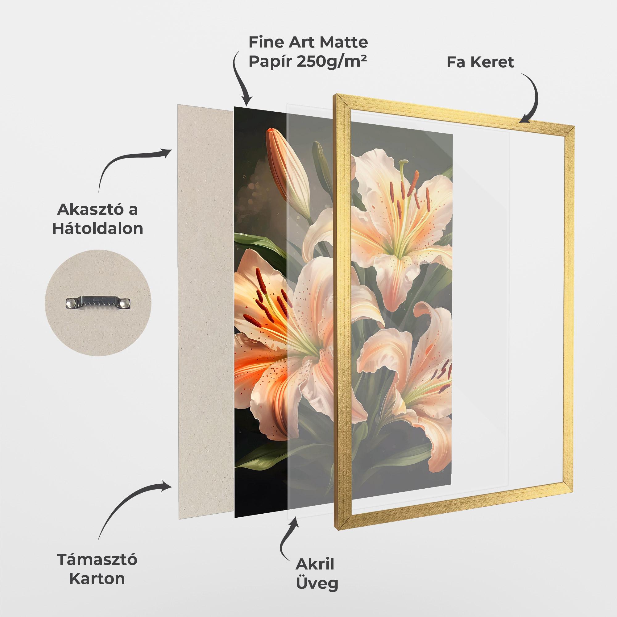 Keretezett Poszter Light Orange Lily mockup 1
