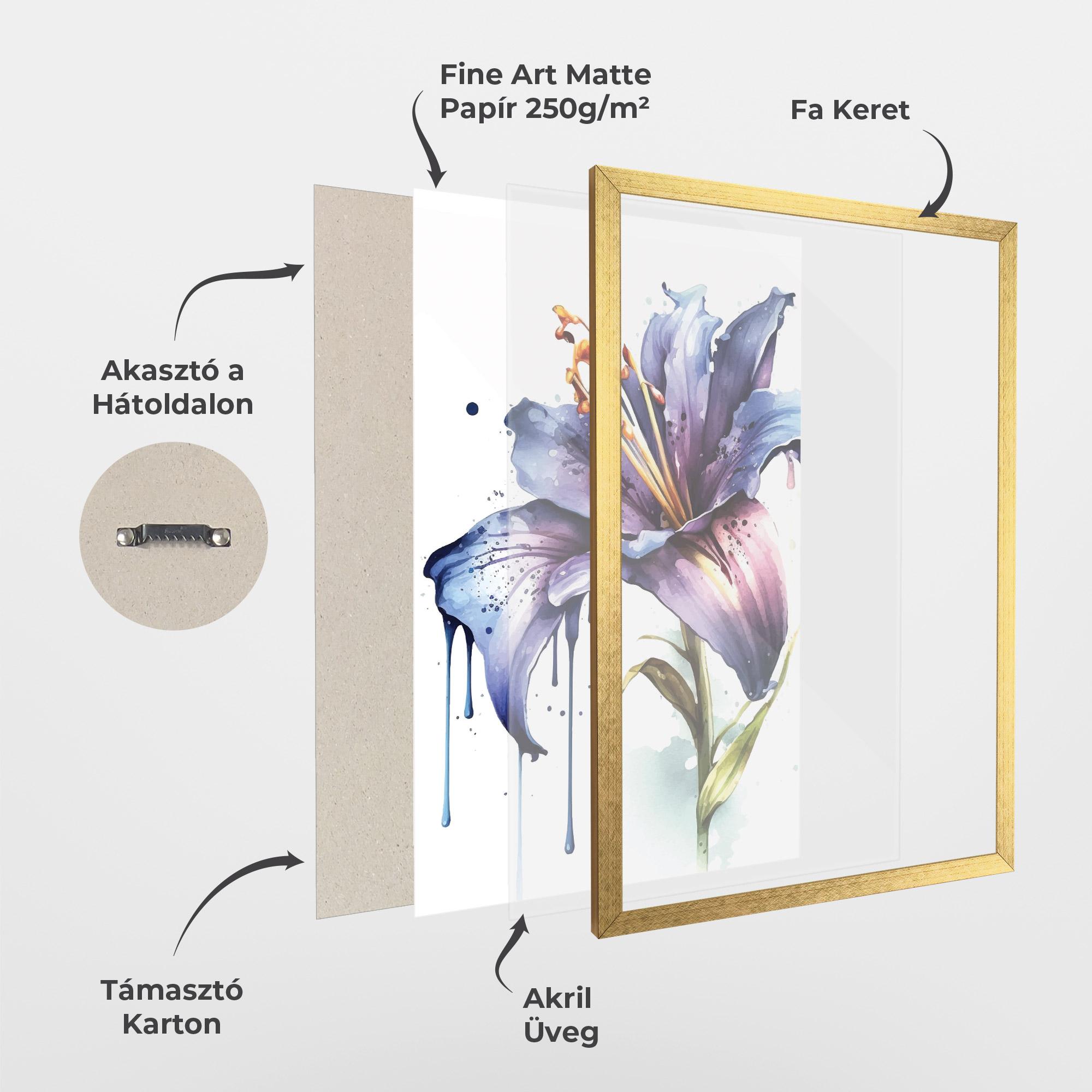 Keretezett Poszter Purple Orange Lily mockup 1