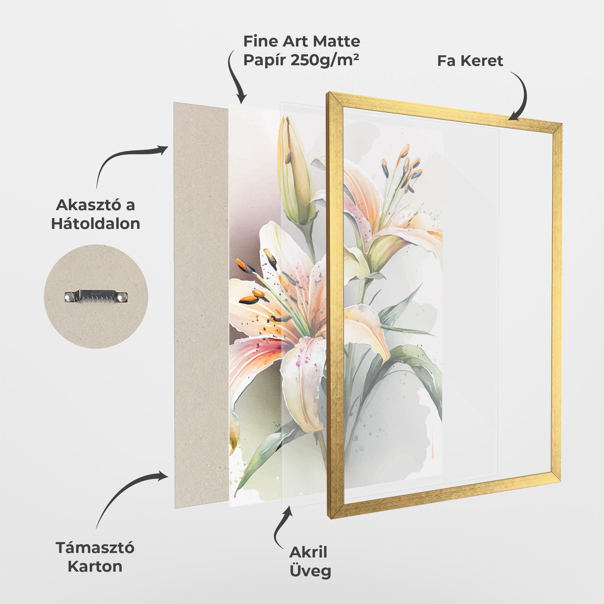 Keretezett Poszter White Orange Lily mockup 1