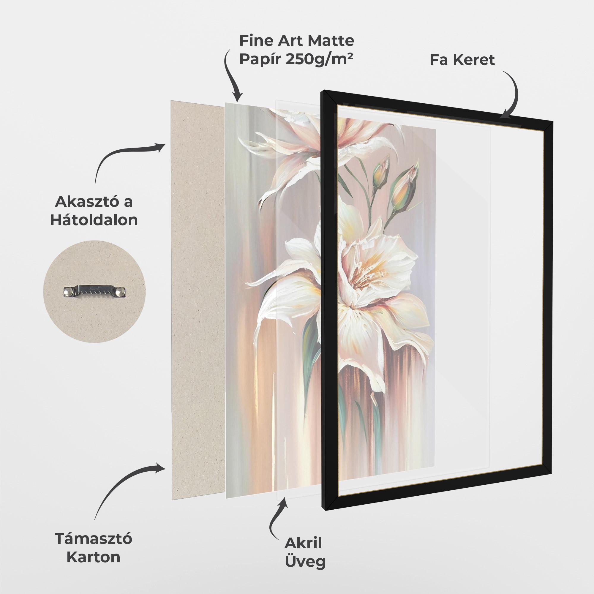 Keretezett Poszter Abstract Lily Painting mockup 1