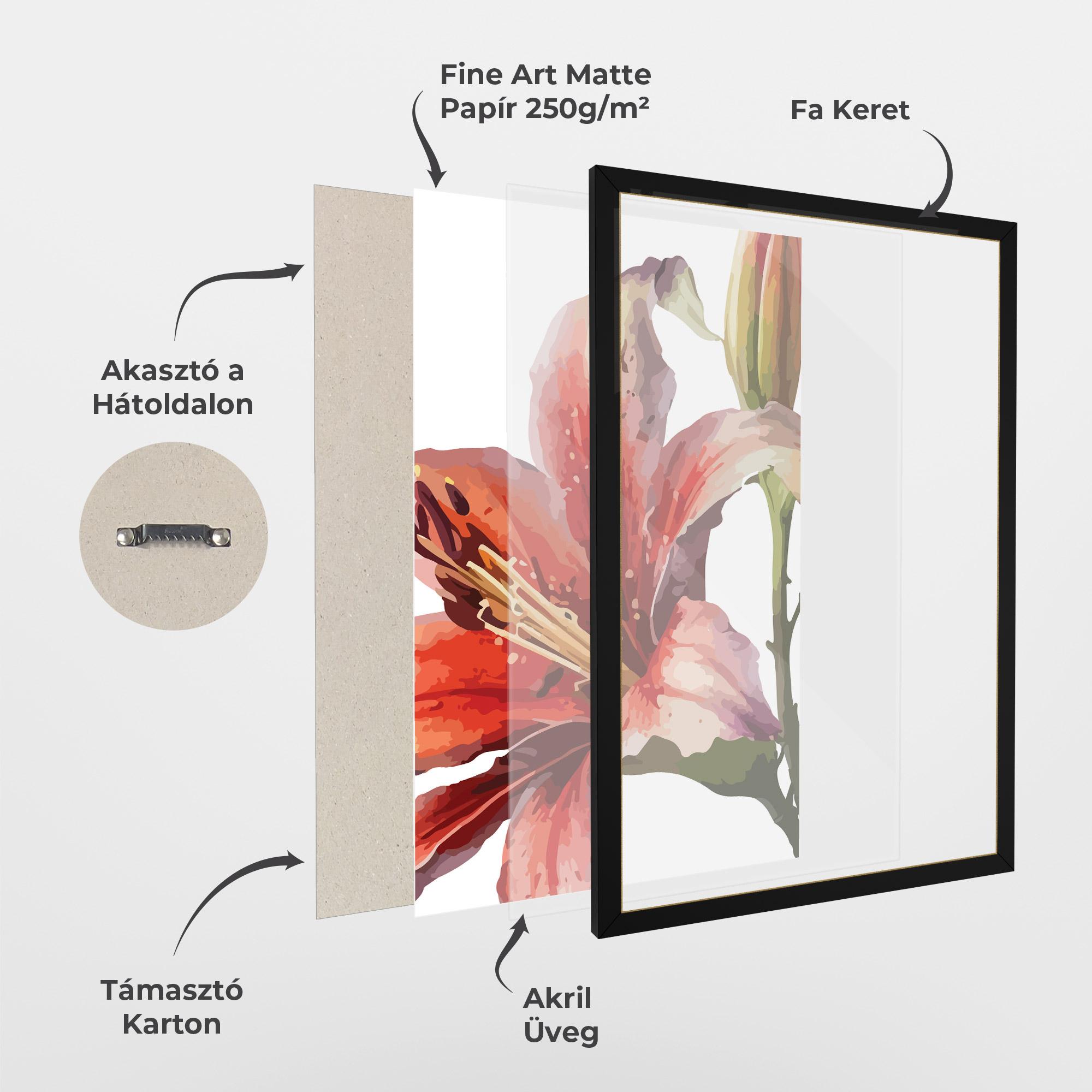 Keretezett Poszter Pretty Red Purple Lily mockup 1