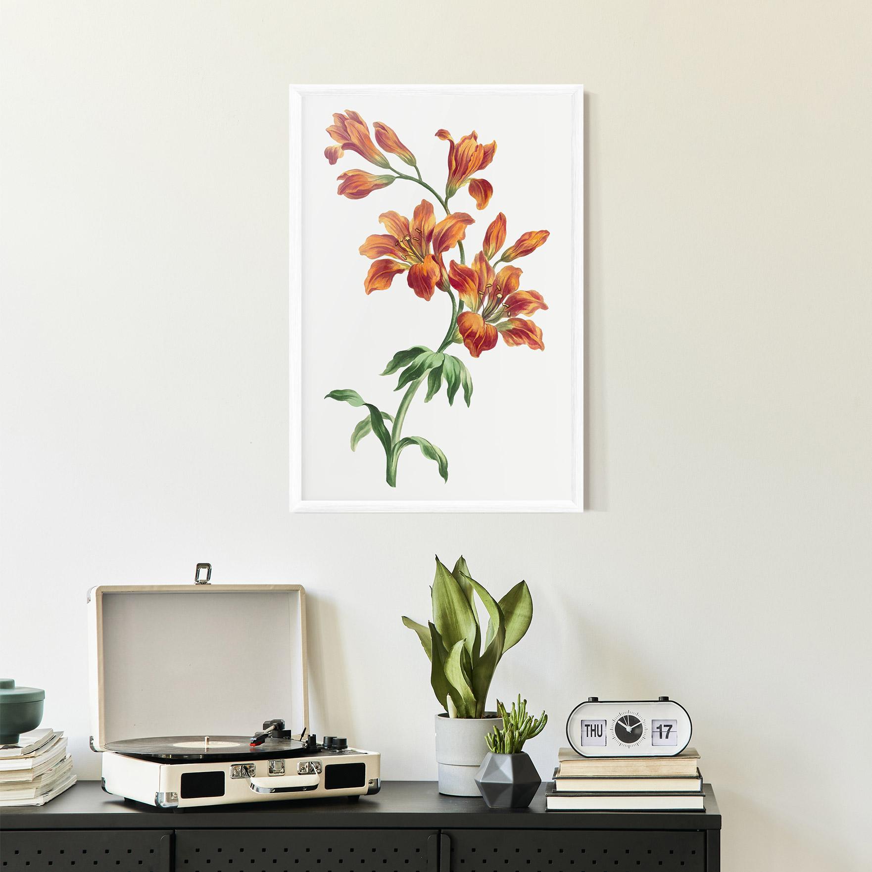 Keretezett Poszter Orange Painted Lily mockup 2