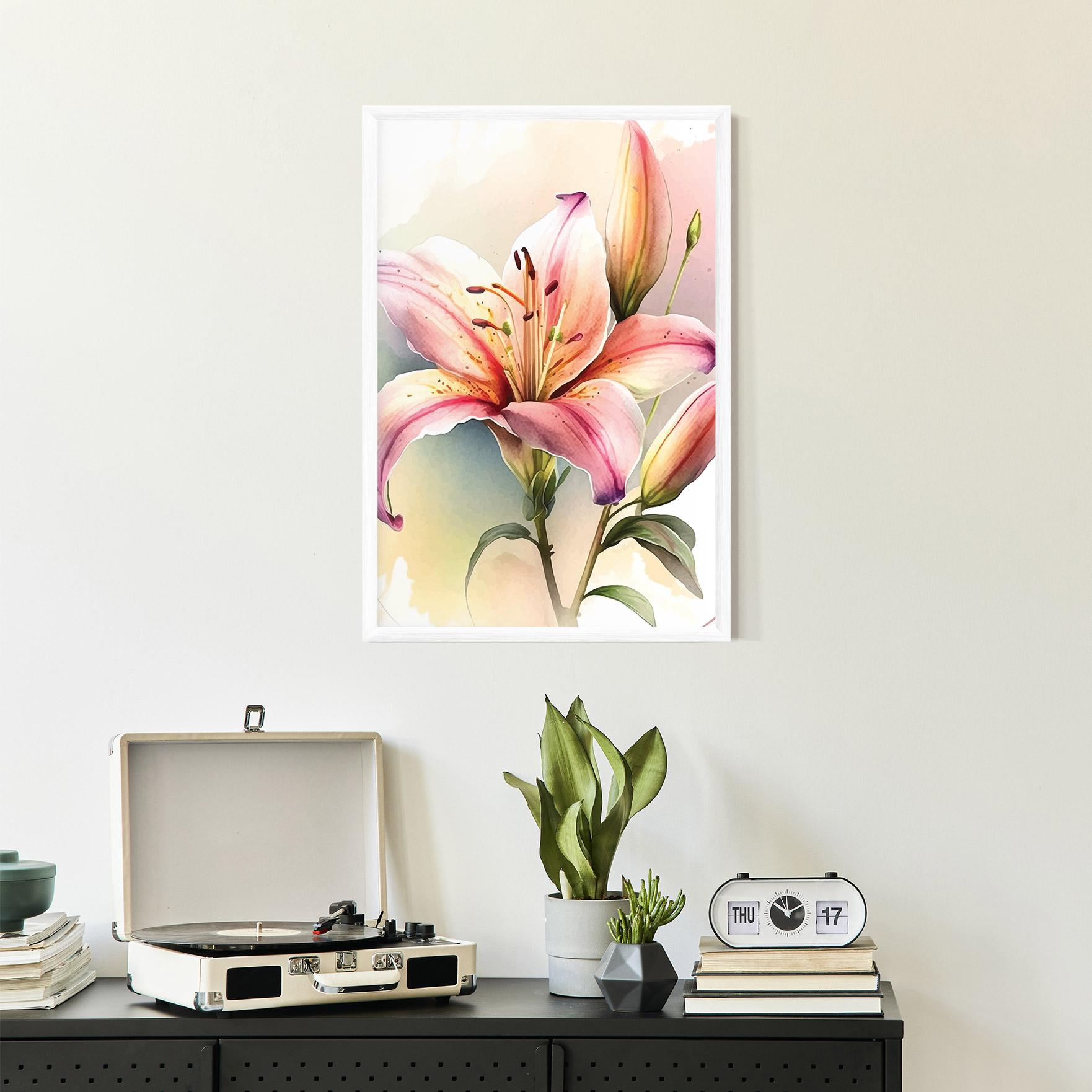 Keretezett Poszter Pink Orange Lily mockup 2