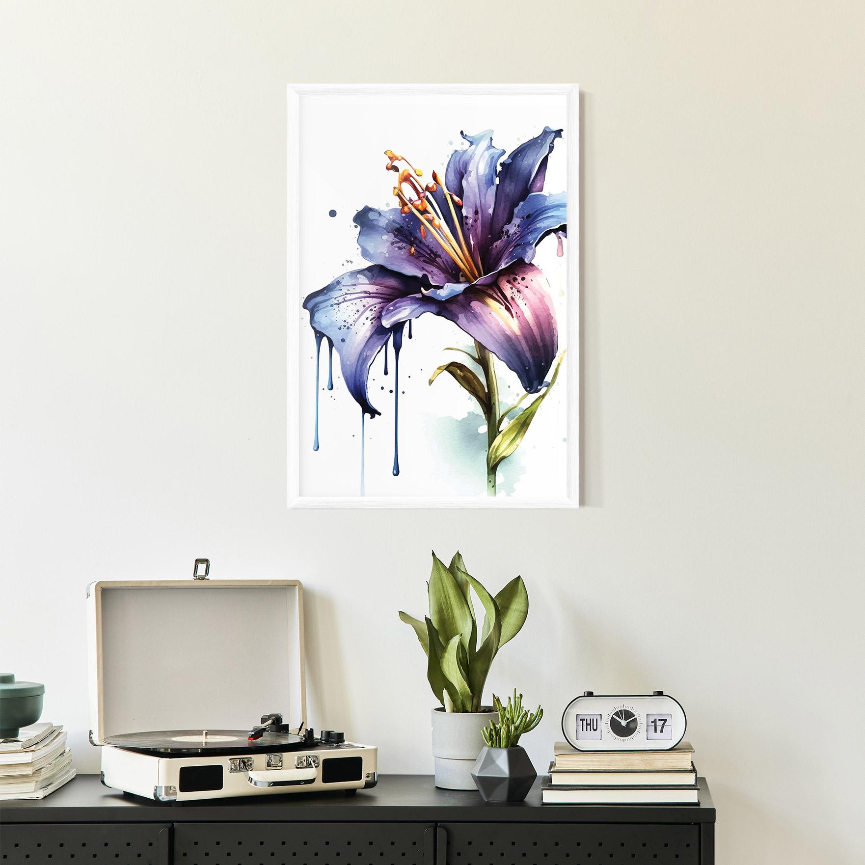 Keretezett Poszter Purple Orange Lily mockup 2