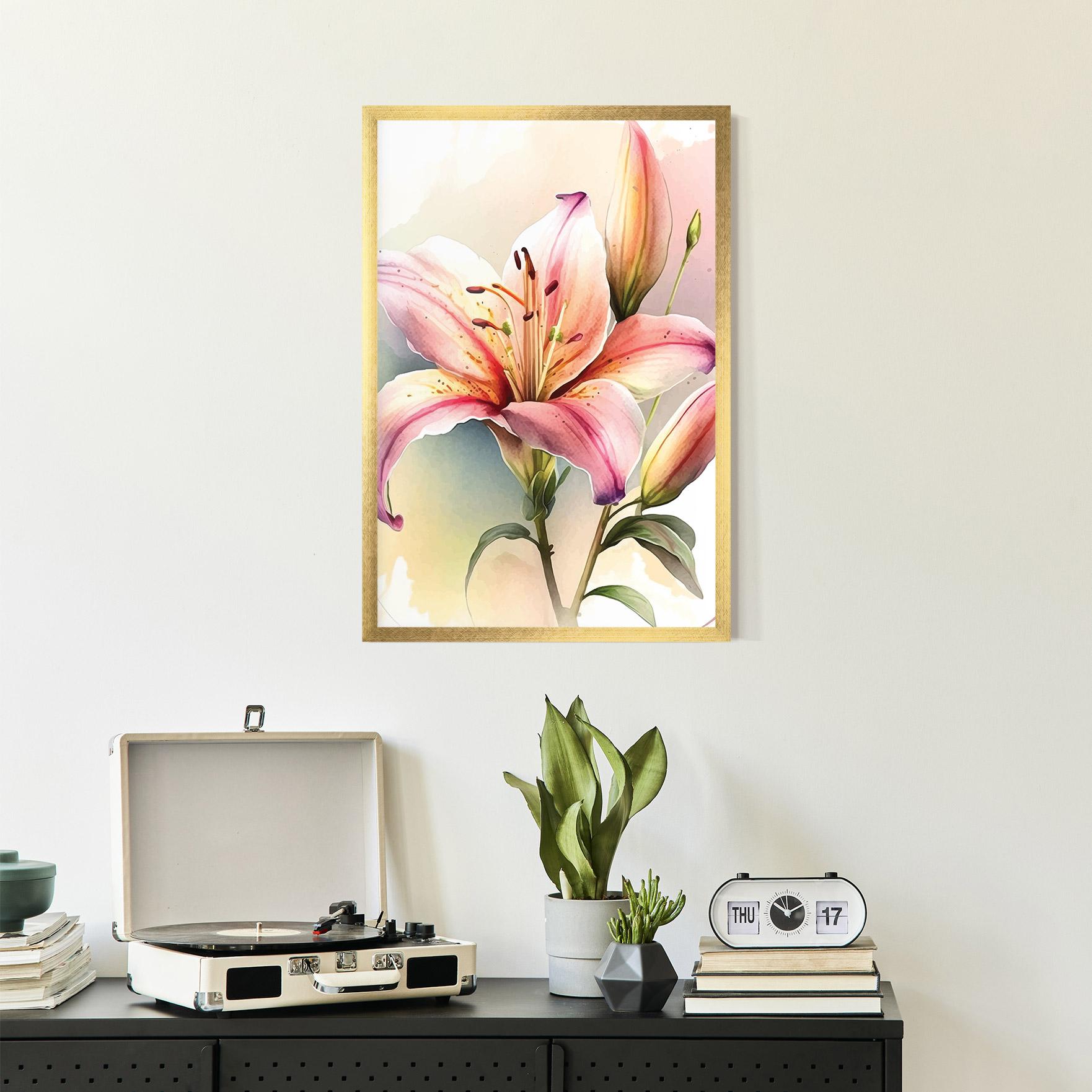 Keretezett Poszter Pink Orange Lily mockup 2