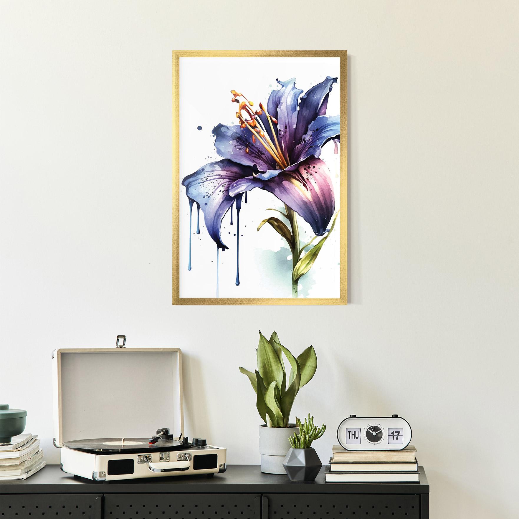 Keretezett Poszter Purple Orange Lily mockup 2