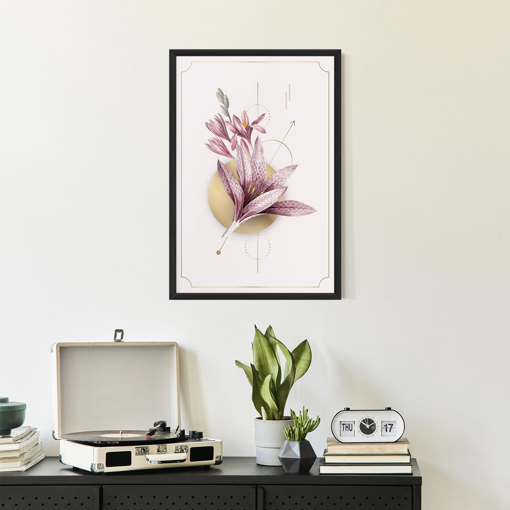 Keretezett Poszter Purple Gold Lily mockup 2